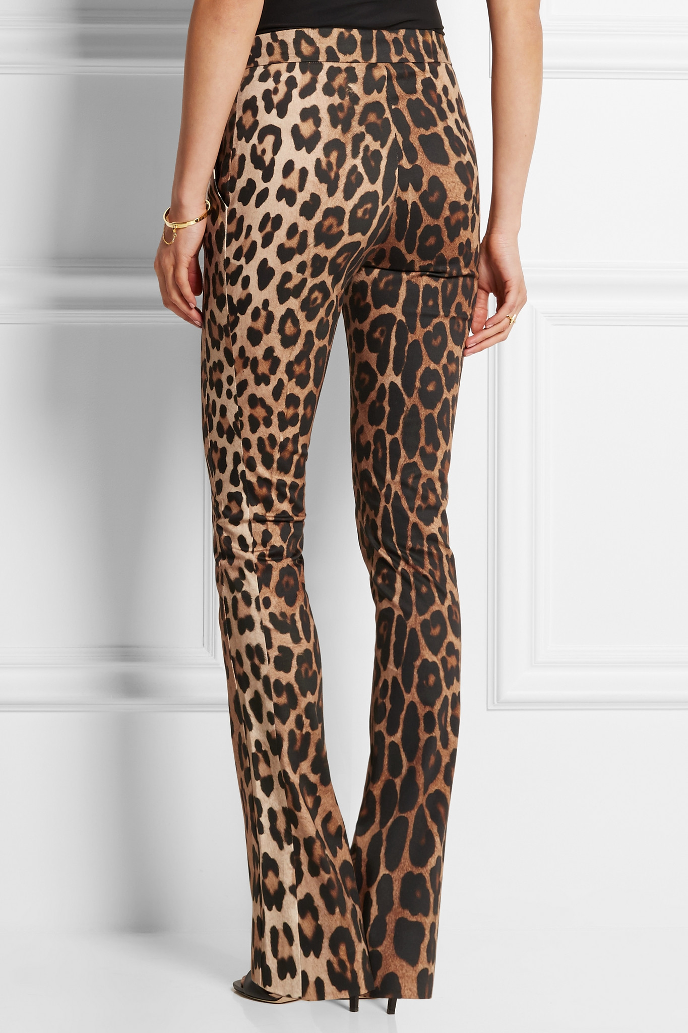 MakeMeChic Women's Women's Leopard Pants Side Stripe Cheetah Print Sweatpants Y2k Elastic Waist Straight Leg Pants