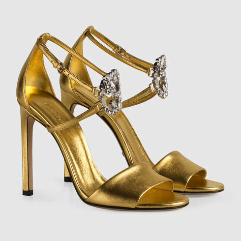 gold gucci sandal heels