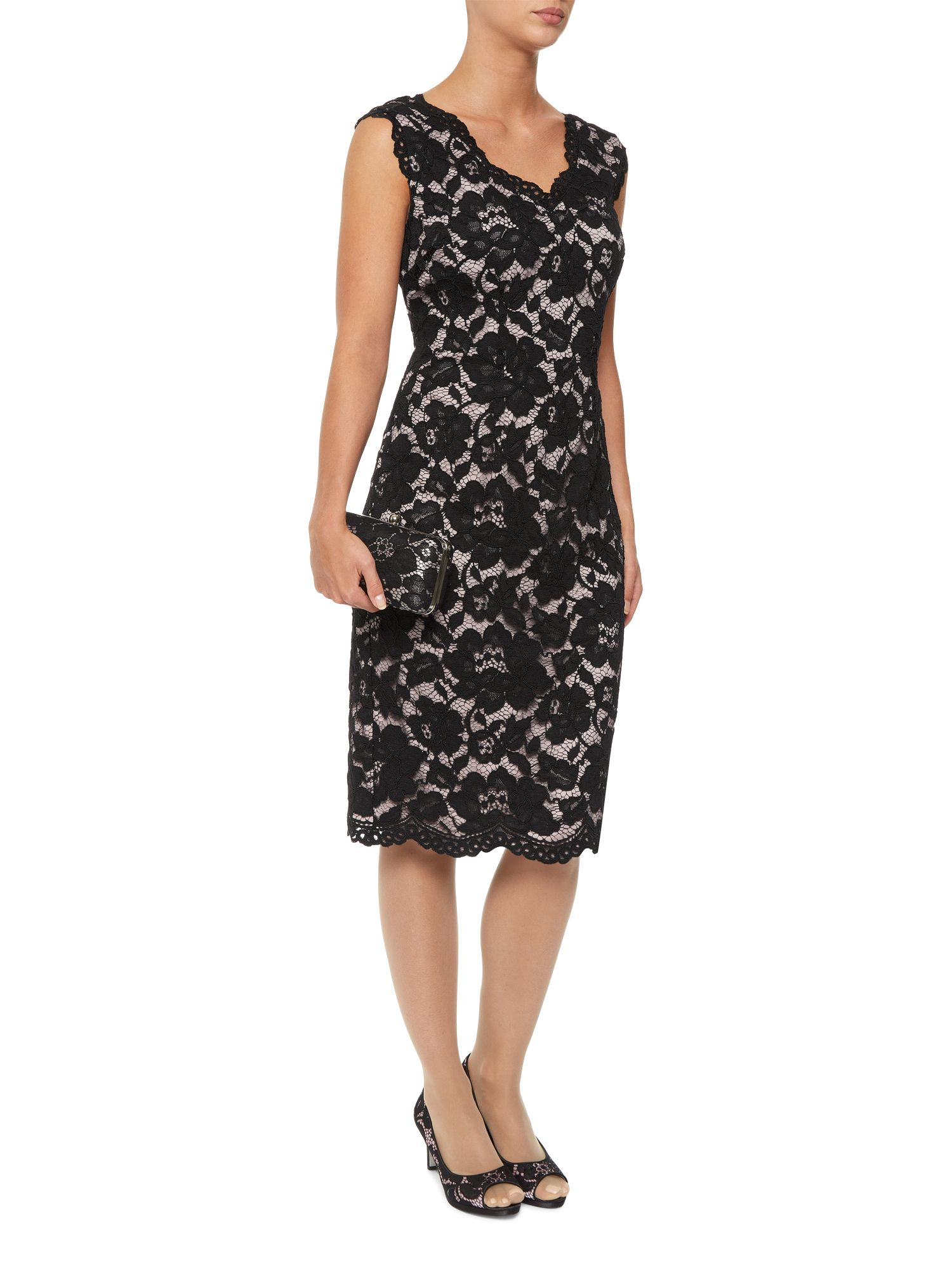 Jacques vert Petite Opulent Dress in Black (Multi-Coloured) | Lyst