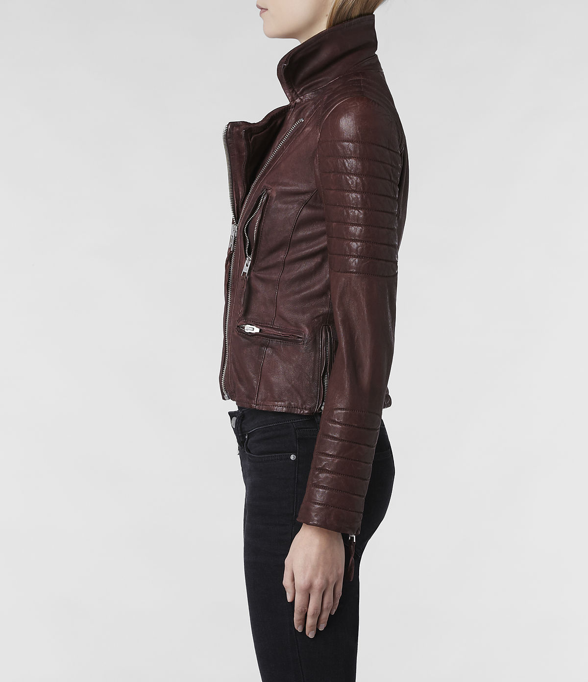 Dalby Leather Oxblood Allsaints Leather Jacket Allsaints Dalby