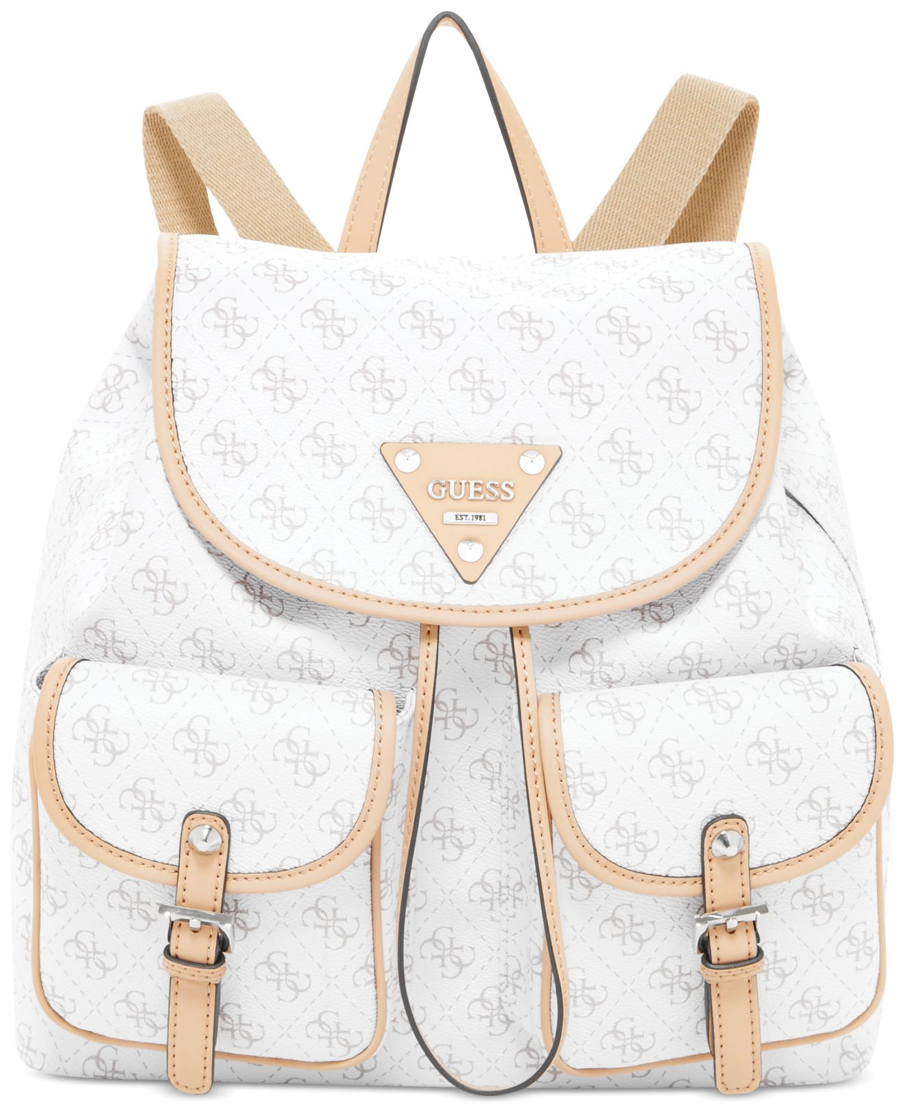 Guess Confidential Logo Backpack in White (Natural) Lyst