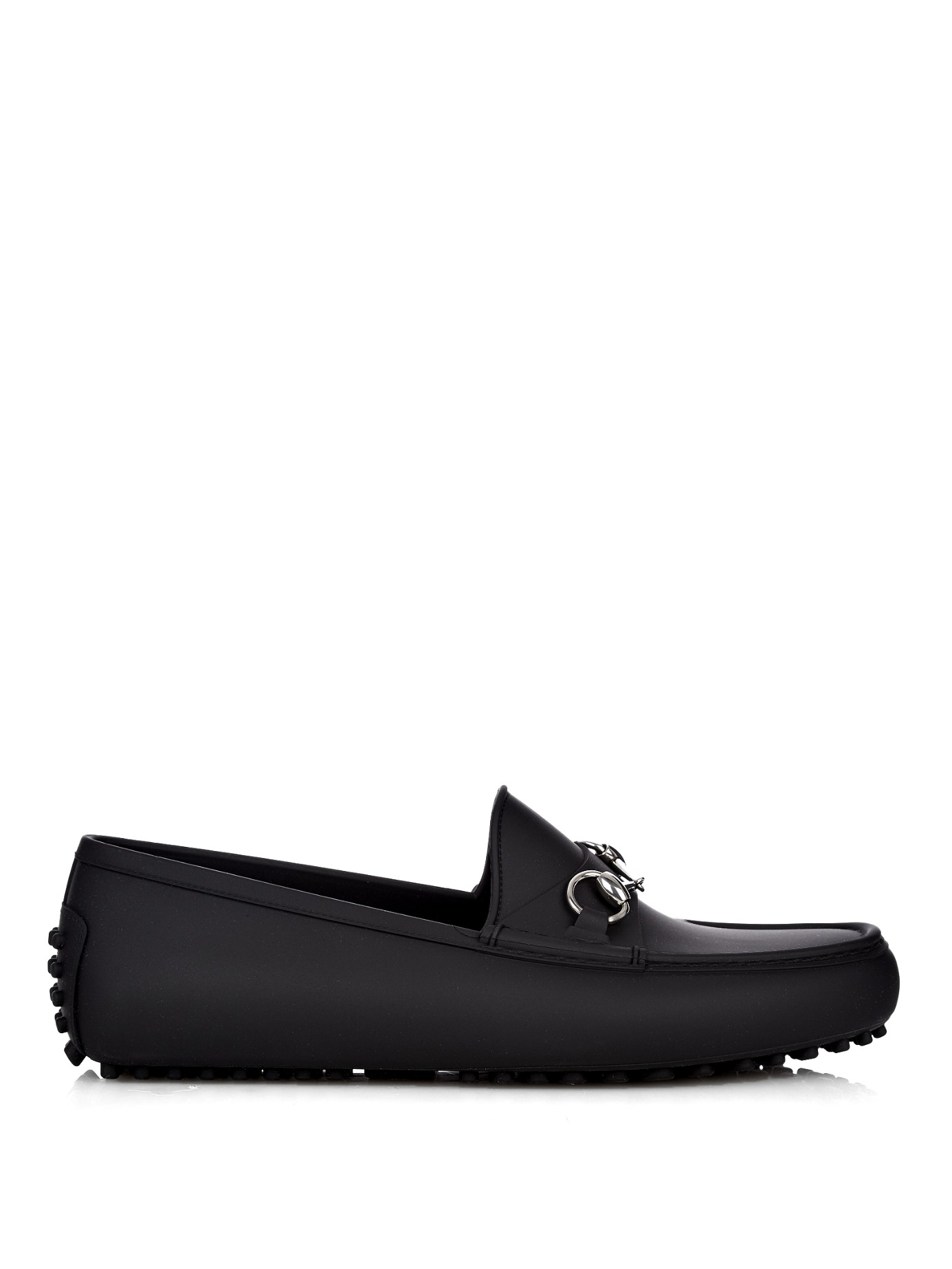 Gucci Horsebit Rubber Driving Shoes in Black for Men - Lyst