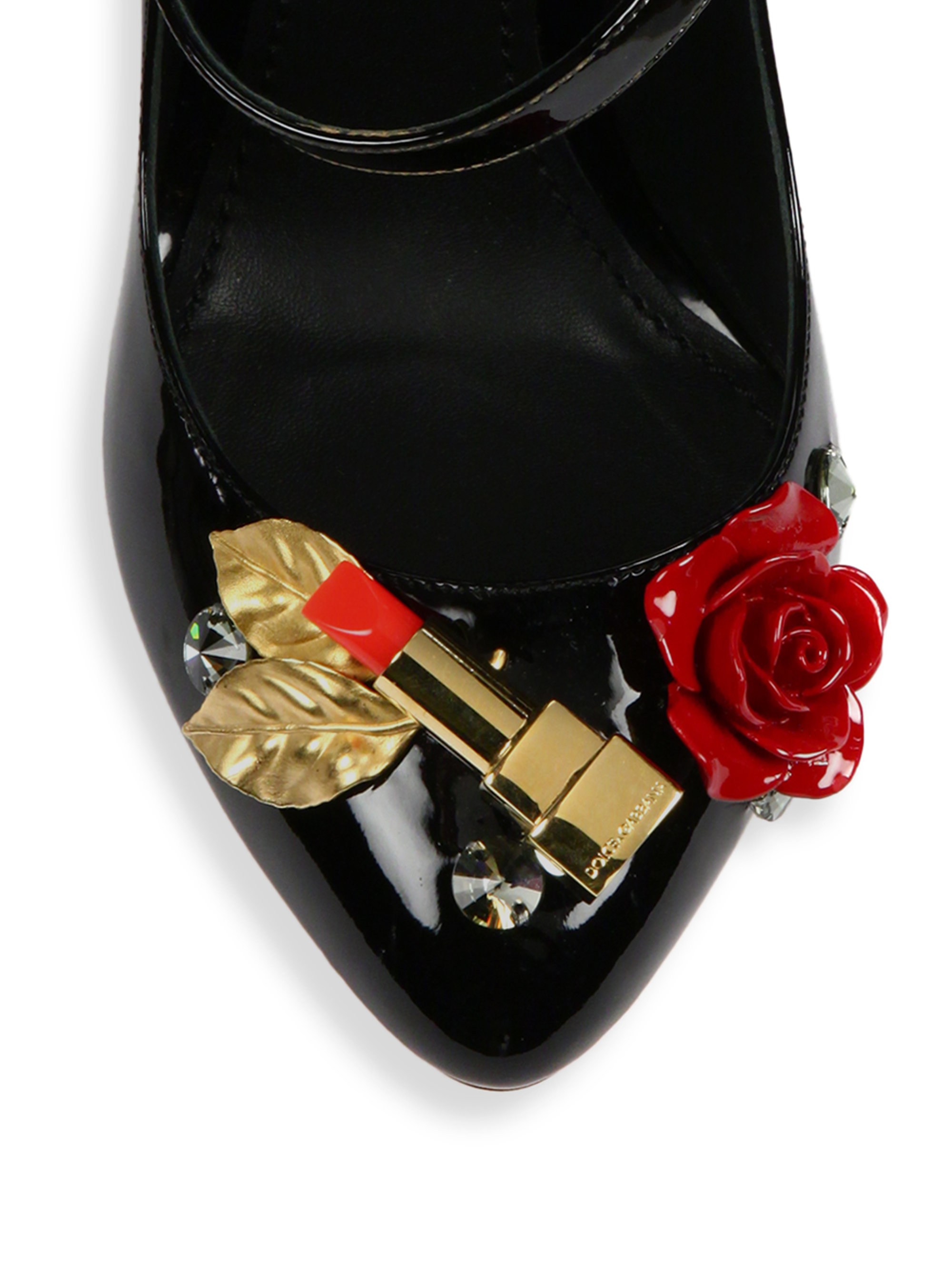 Lyst Dolce & Gabbana Lipstickheel Patent Leather Mary Jane Pumps in Black