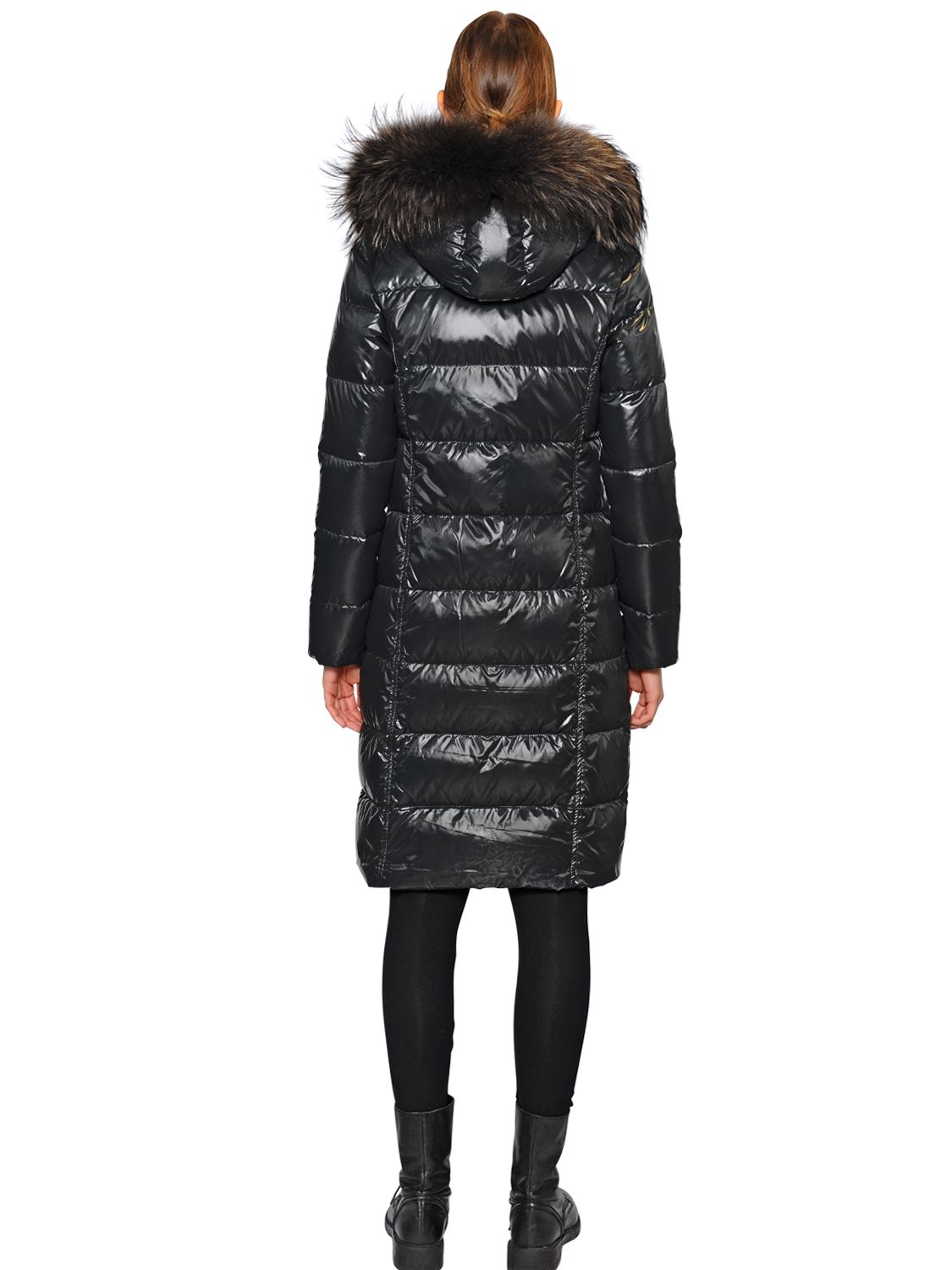 Duvetica Alia Shiny Nylon & Murmansky Down Jacket in Black | Lyst