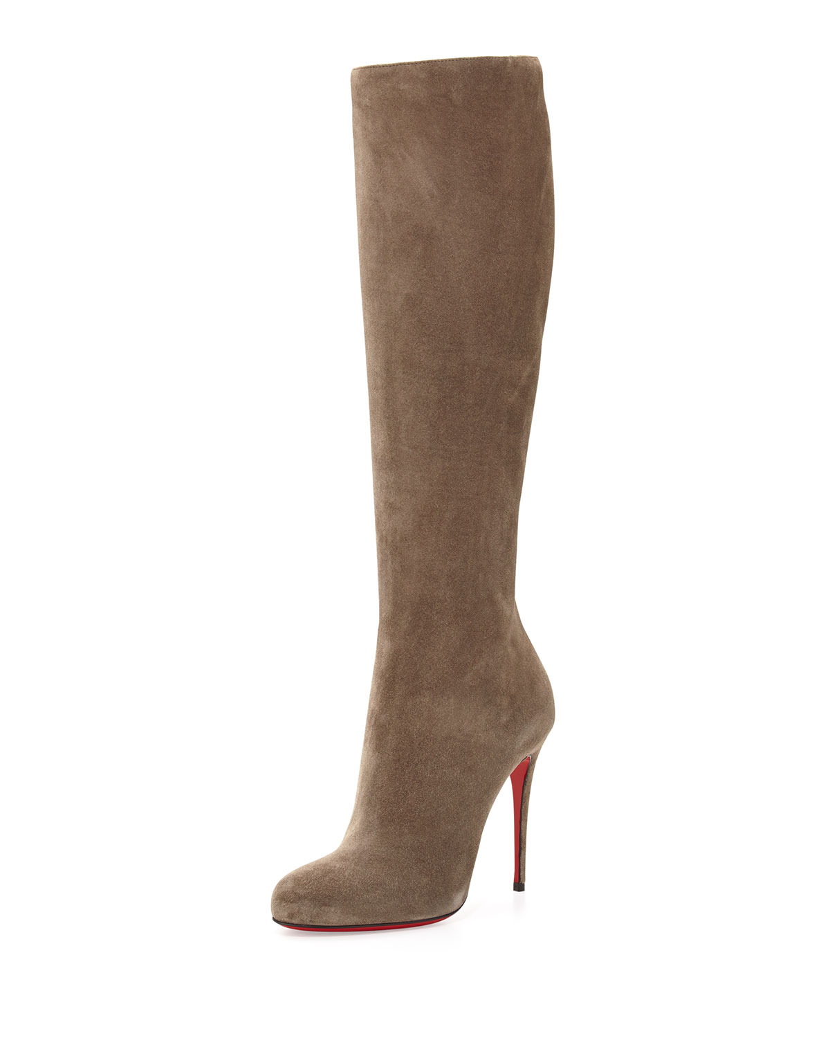 Christian Louboutin Fifi Botta Suede Knee-High Boots in Red (Gray) - Lyst