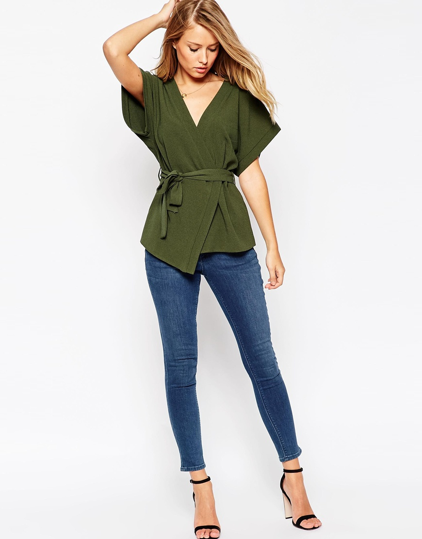 asos obi band wrap blouse