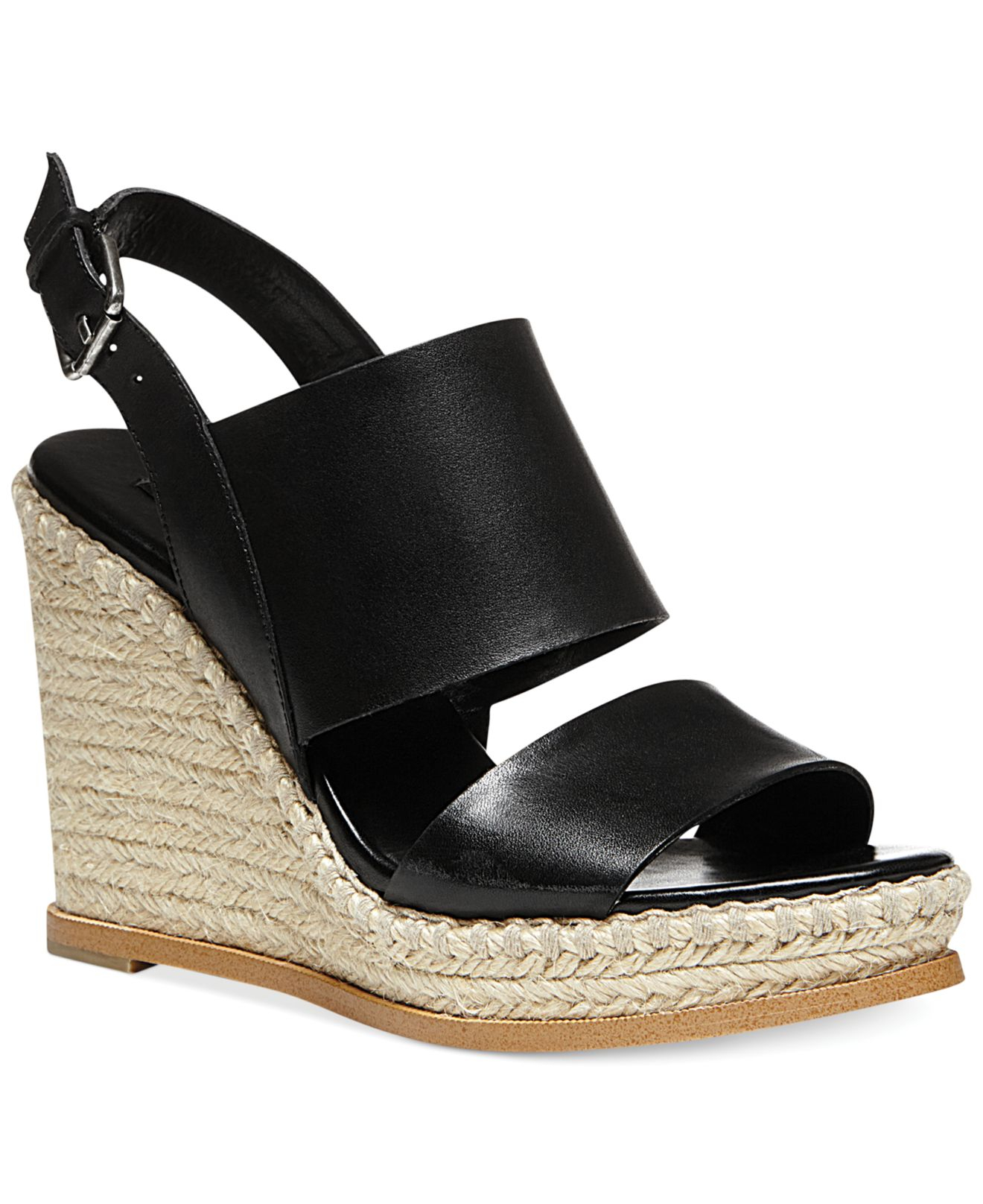 Steven by steve madden Stunner Platform Wedge Sandals in Black | Lyst