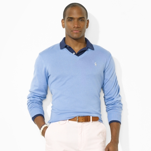 polo with v neck sweater