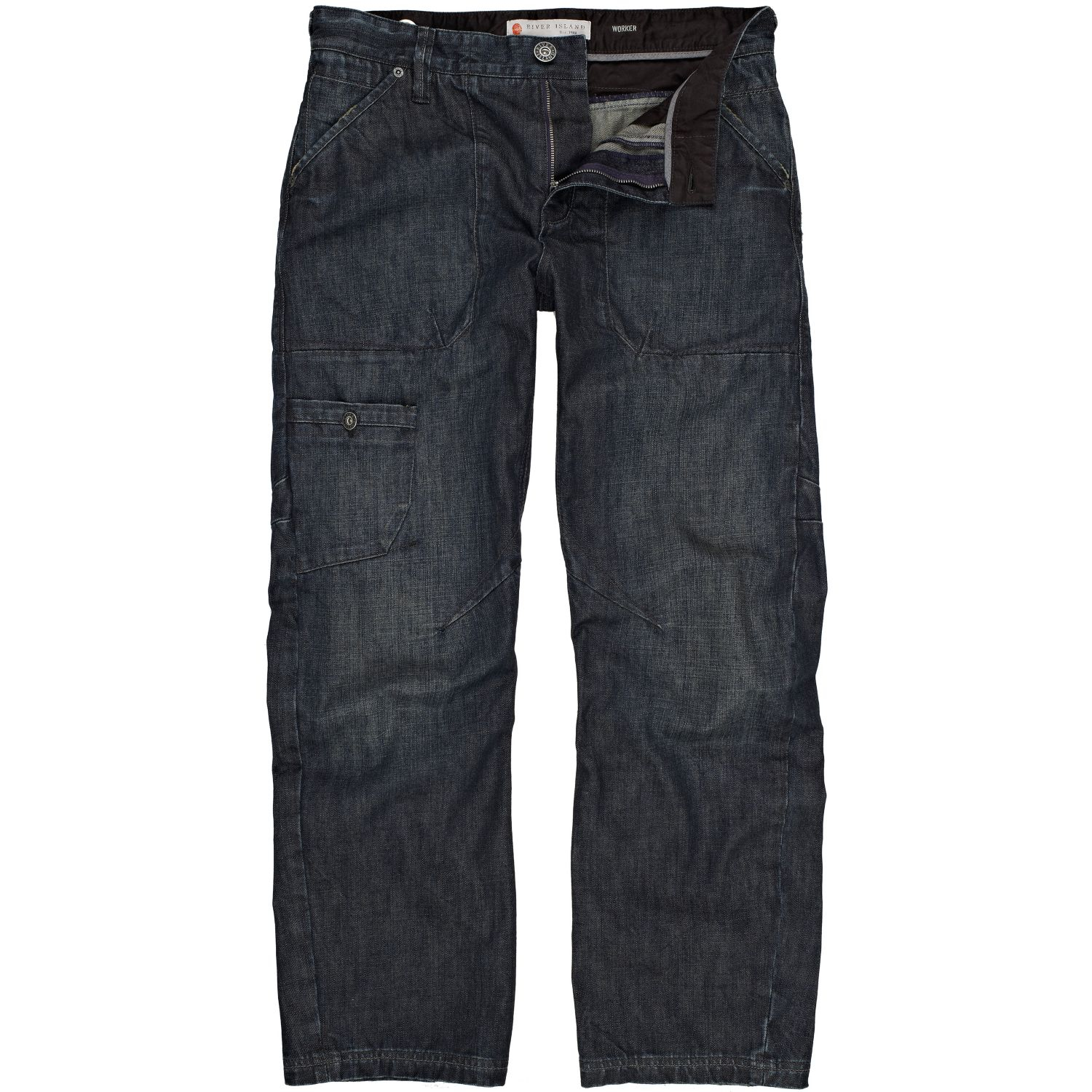 Lyst - River Island Dark Wash Denim Carter Slouch Jeans in Blue for Men