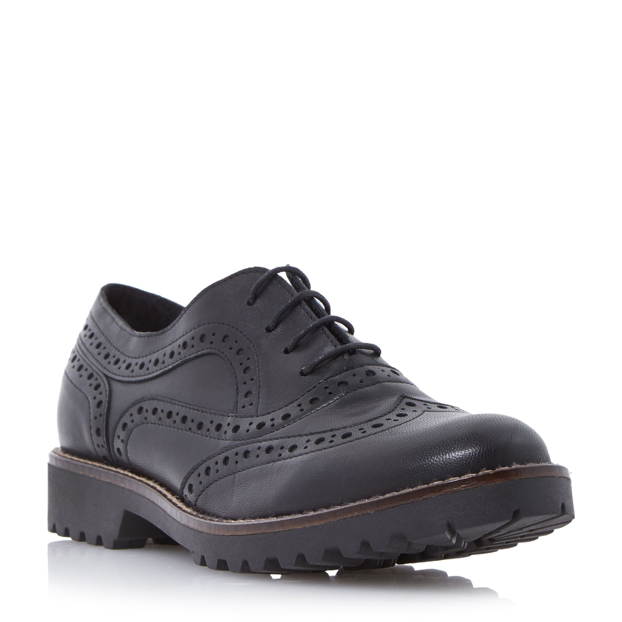 Dune black Fawne Lace Up Leather Brogues in Black | Lyst