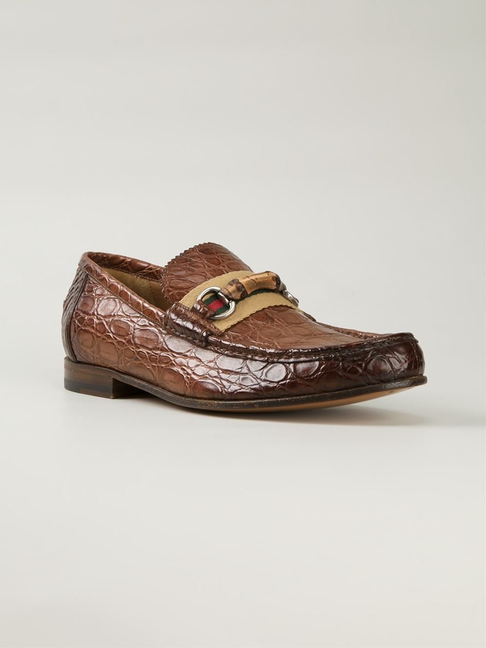 Gucci Bamboo Detail Loafers in Brown for Men | Lyst