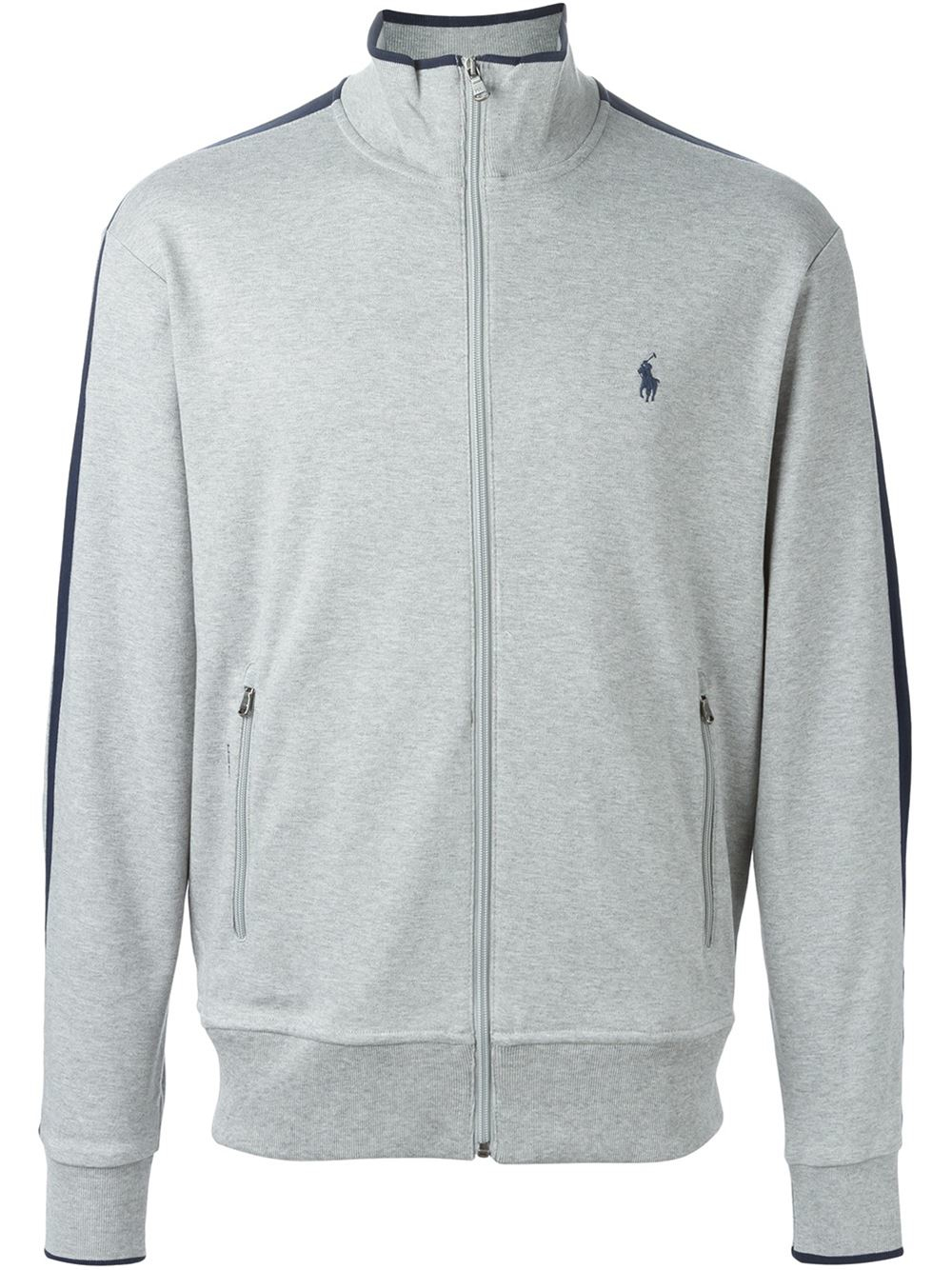 Polo Ralph Lauren Zipped Track Jacket in Grey (Gray) for Men | Lyst