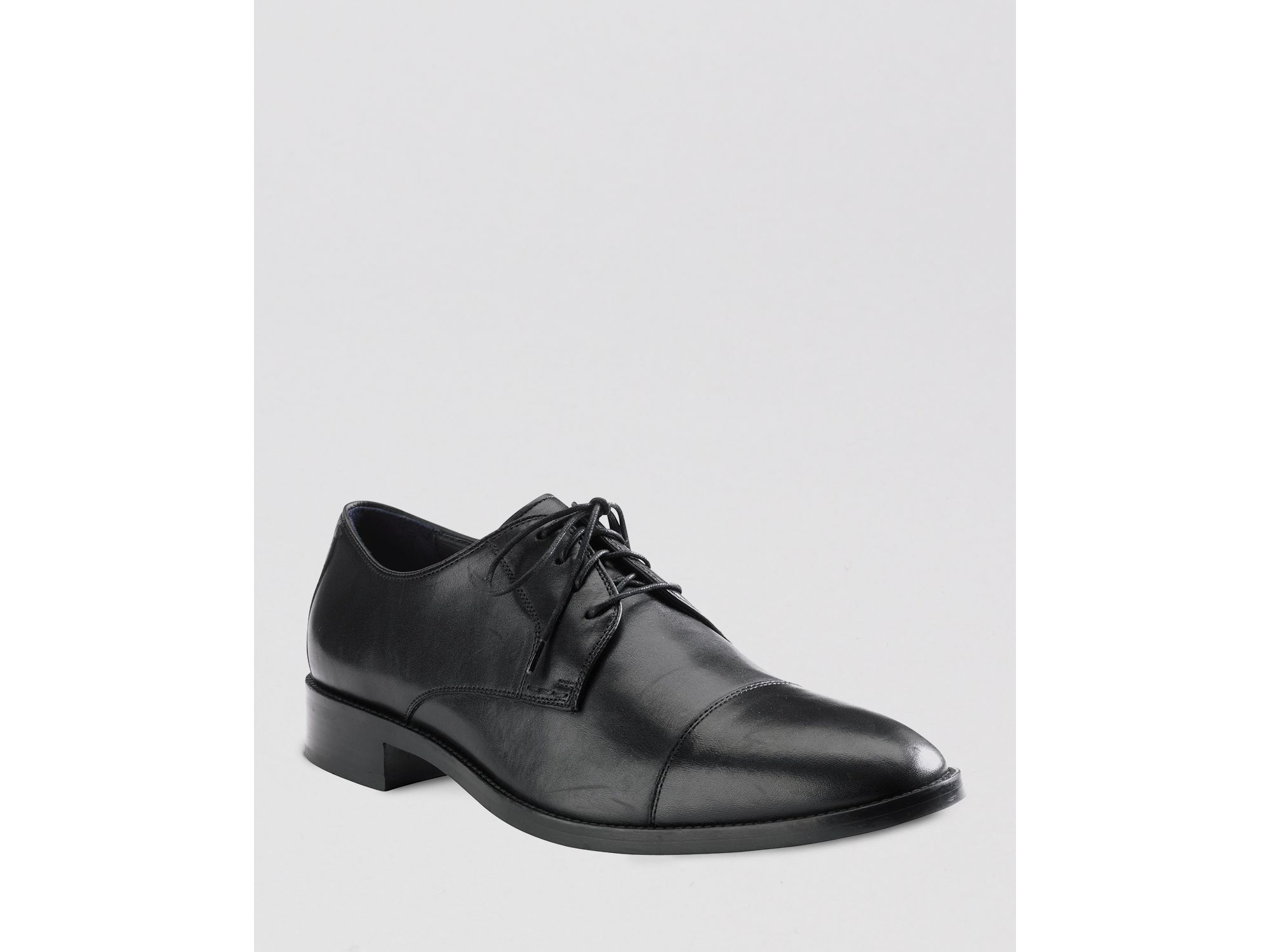 Lyst - Cole Haan Lenox Hill Leather Cap Toe Oxfords in Black for Men