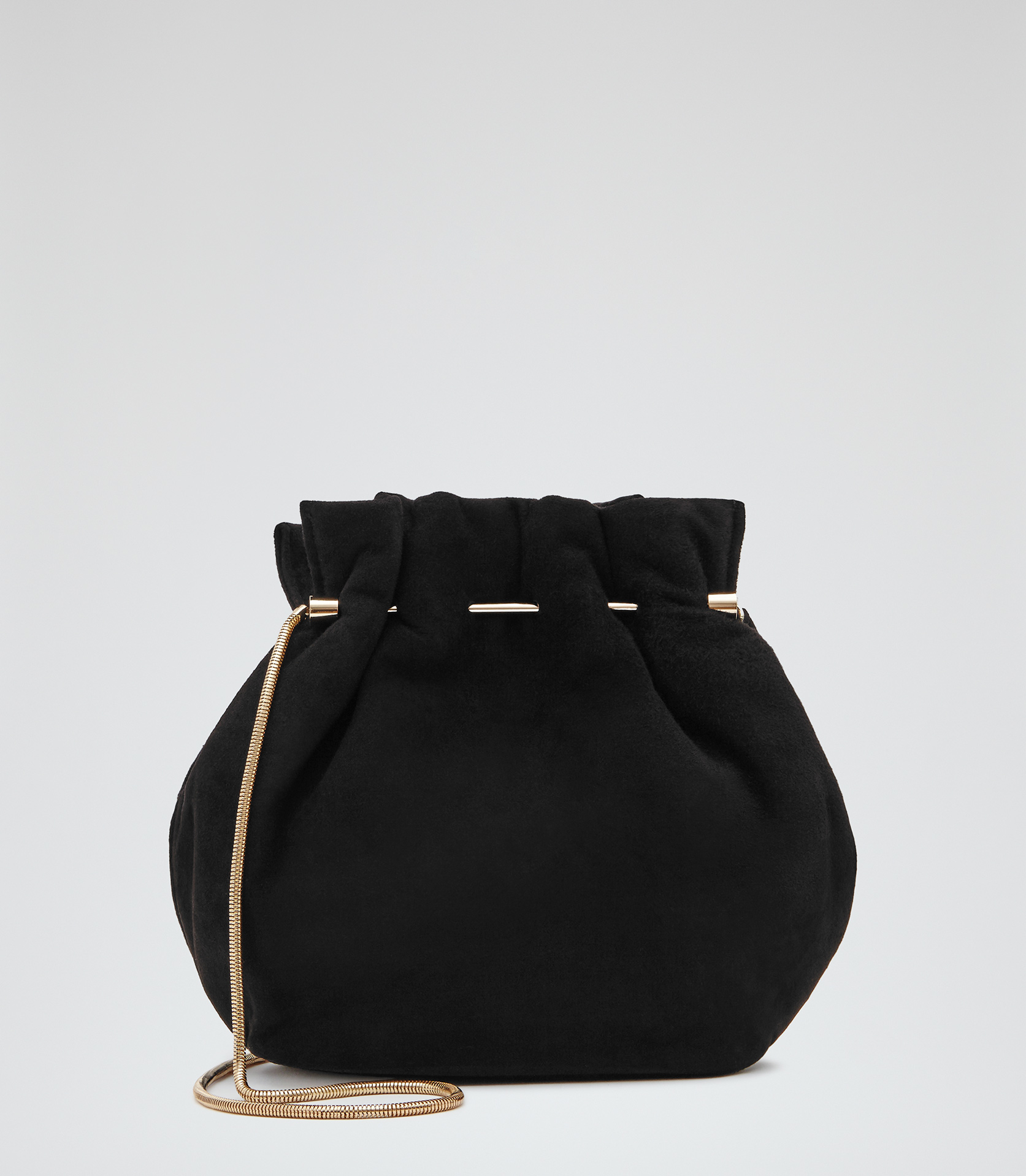 Reiss Joyce Suede Evening Bag in Black Lyst