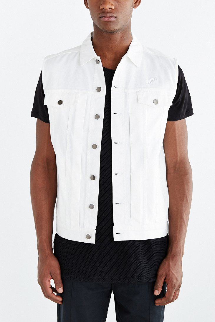 white denim vest mens