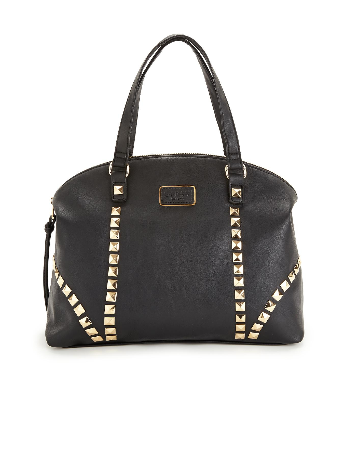 Lipsy Studded Slouchy Bag in Black Lyst