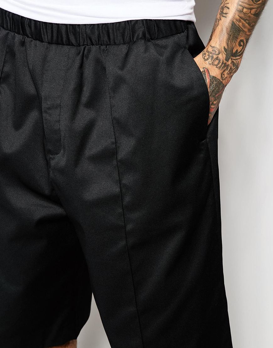 ASOS Cotton Oversized Smart Shorts in Black for Men - Lyst