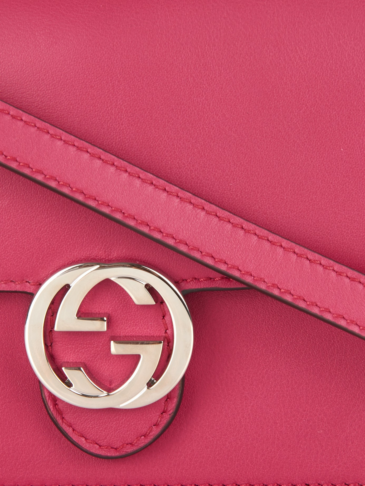 Gucci Icon Leather Strap Wallet in Pink - Lyst