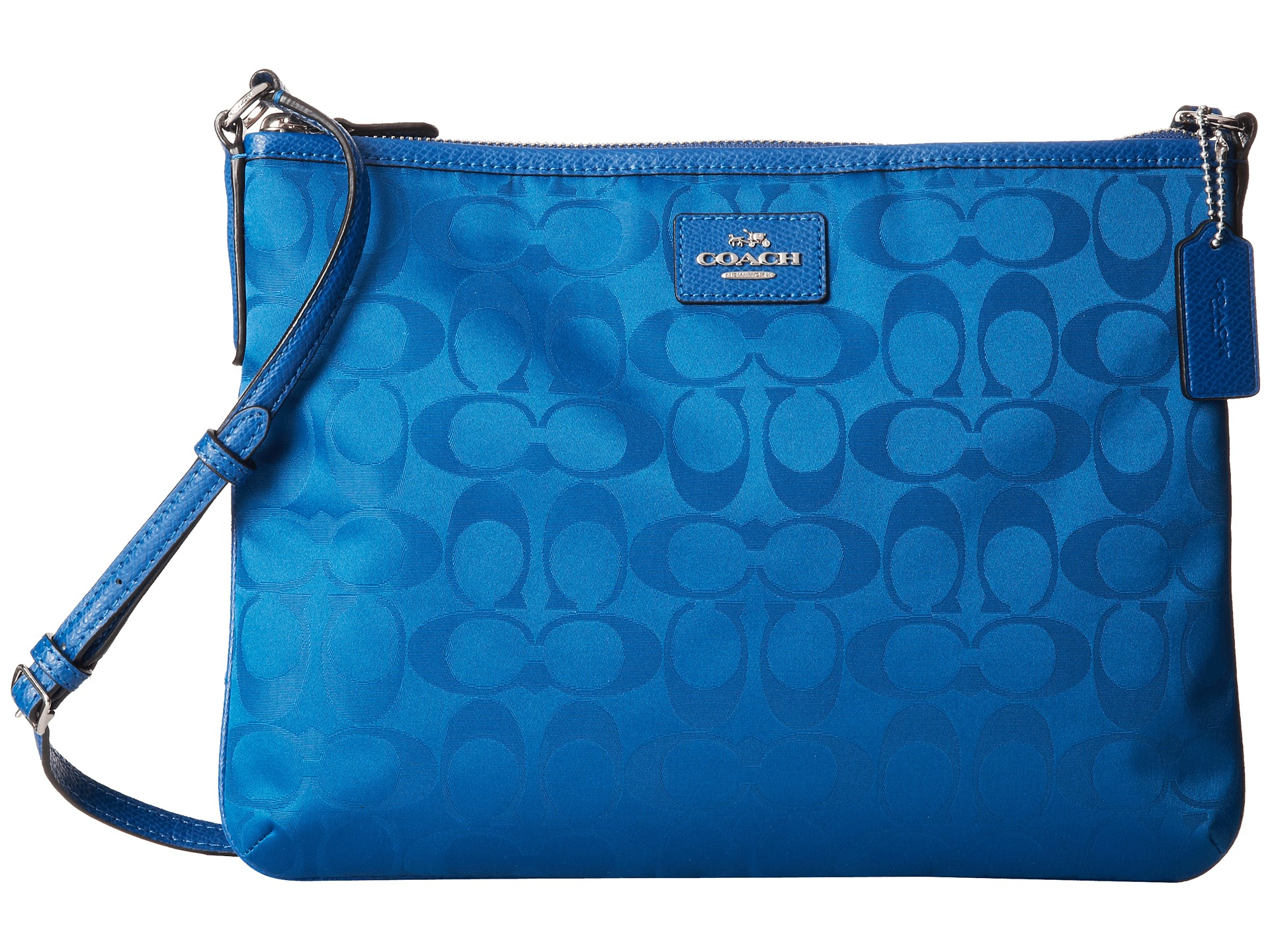 COACH Signature Nylon Crossbody in Blue | Lyst