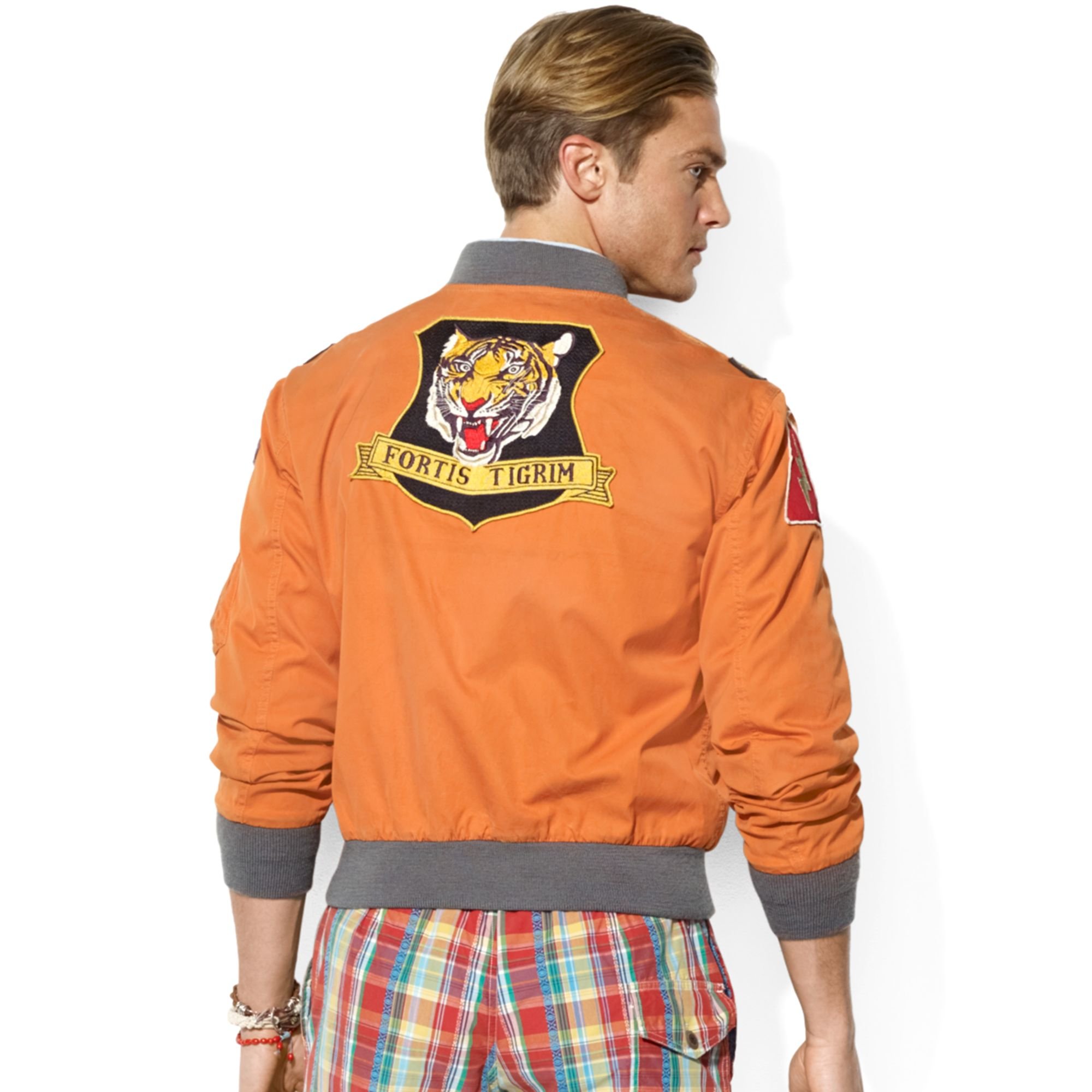 Ralph lauren Polo Reversible Flight Jacket in Orange for Men | Lyst
