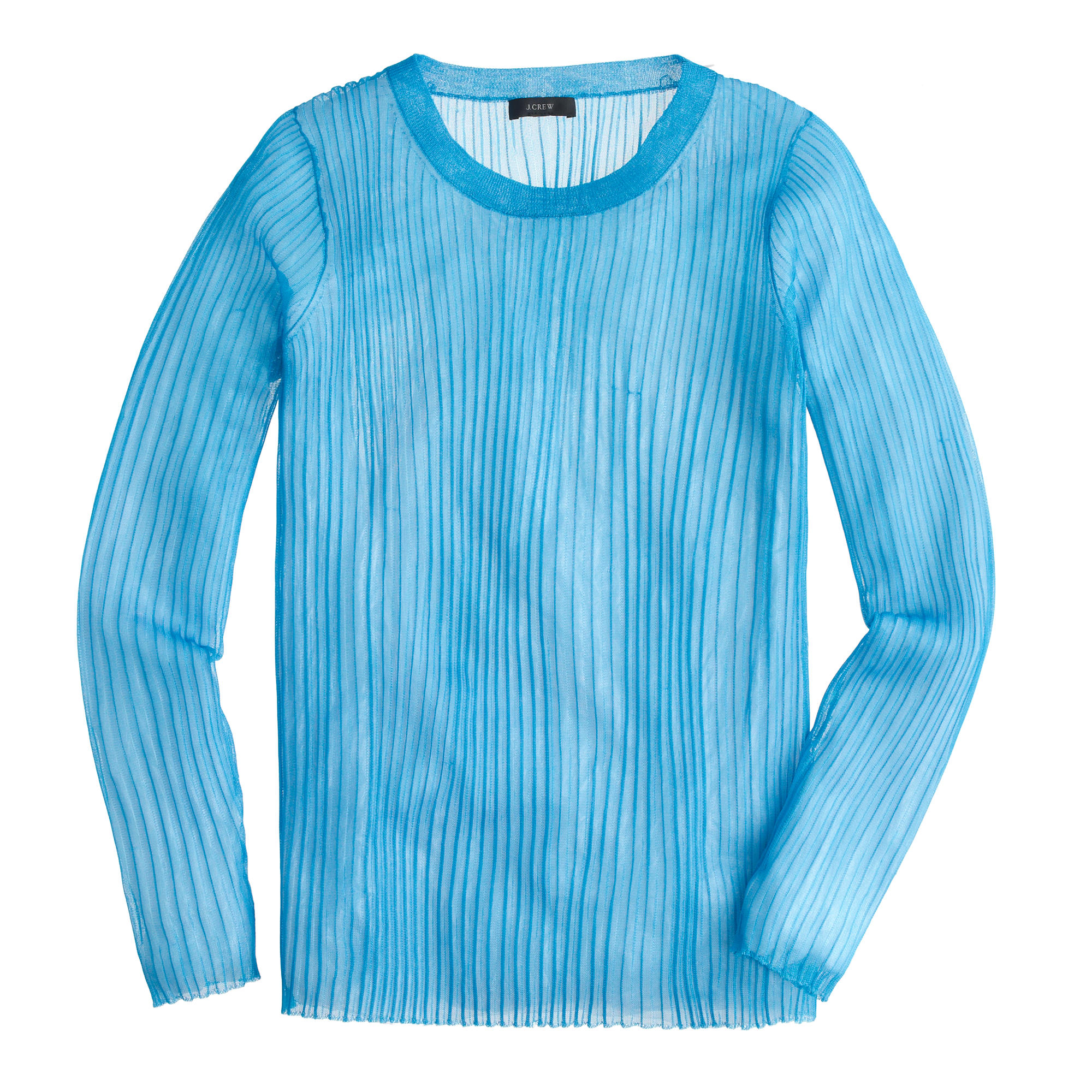 J.crew Collection Ribbed Gauze Sweater in Blue (sparkle sea) Lyst
