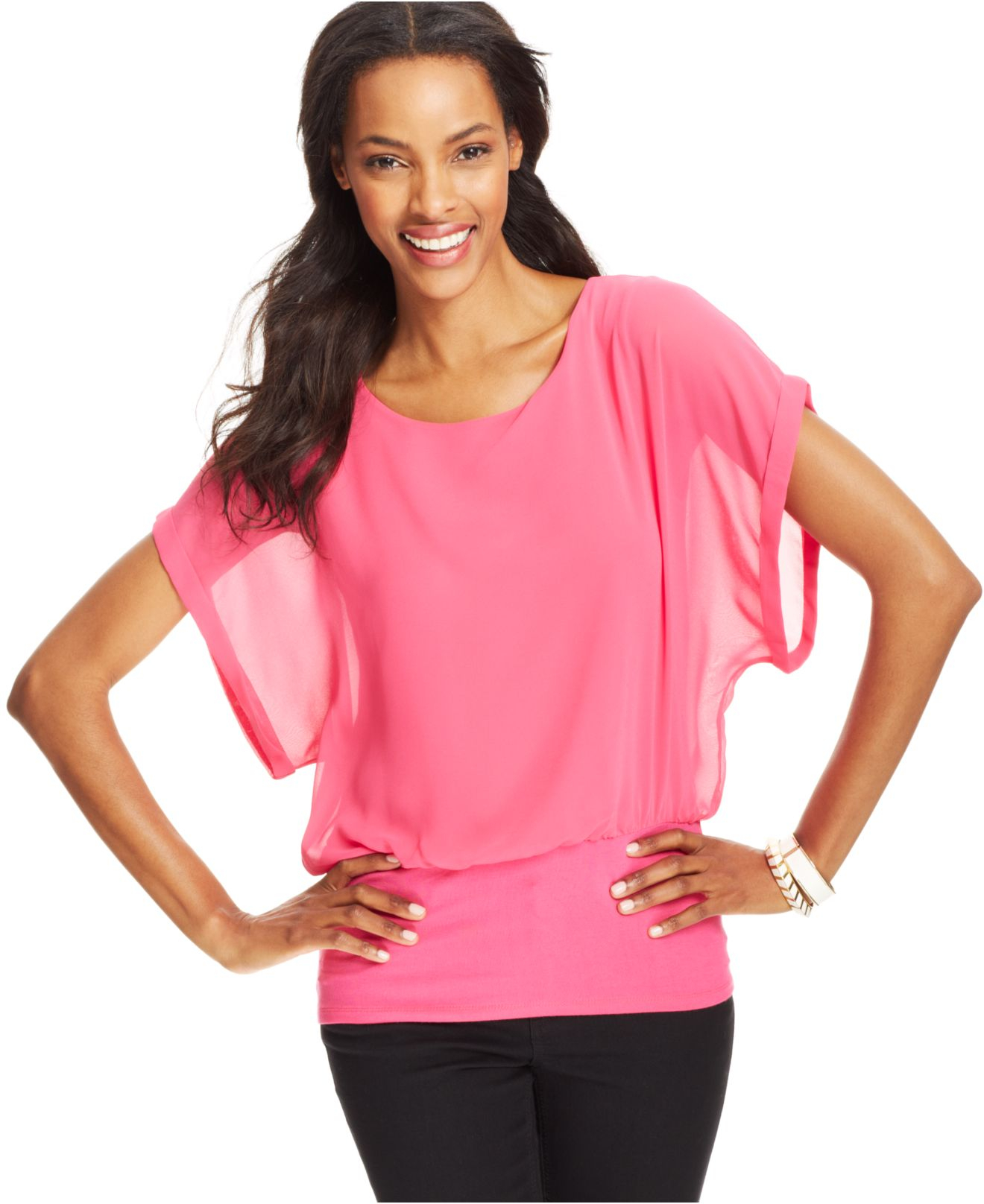 Joseph A Chiffon Dolman-sleeve Blouson 