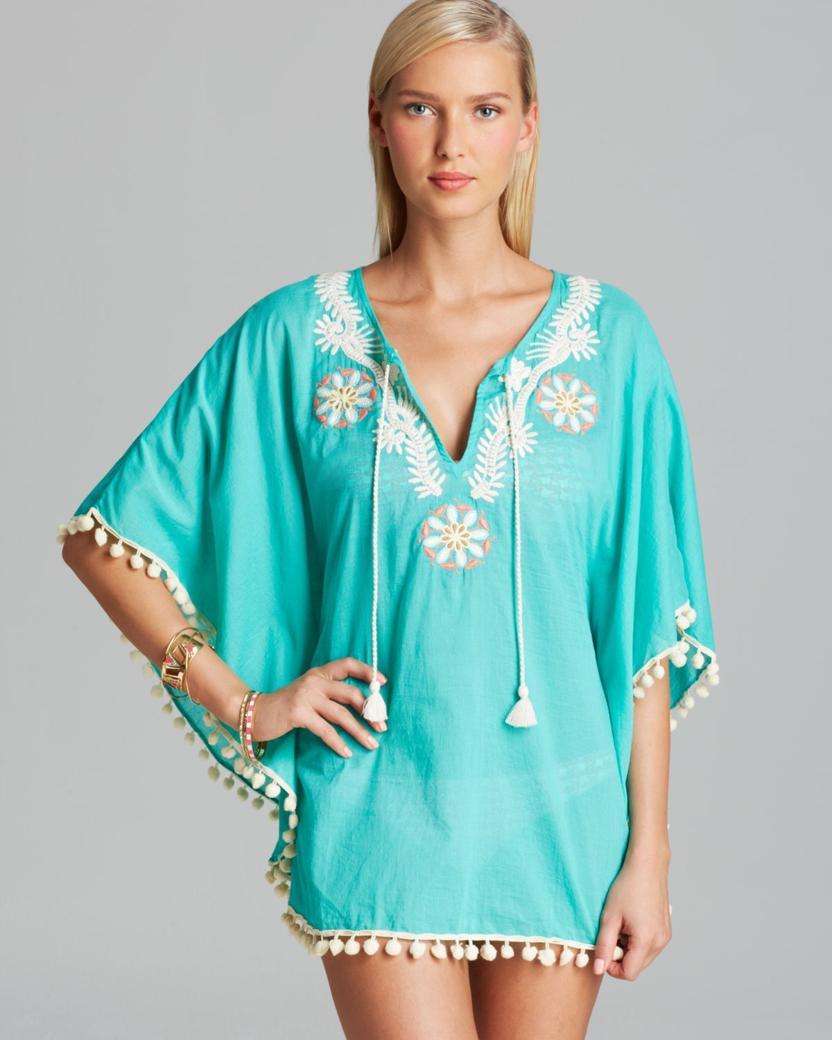 blue swim cover up