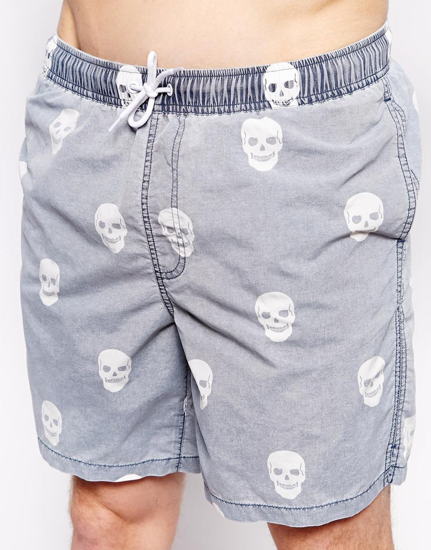 mens skull swim trunks