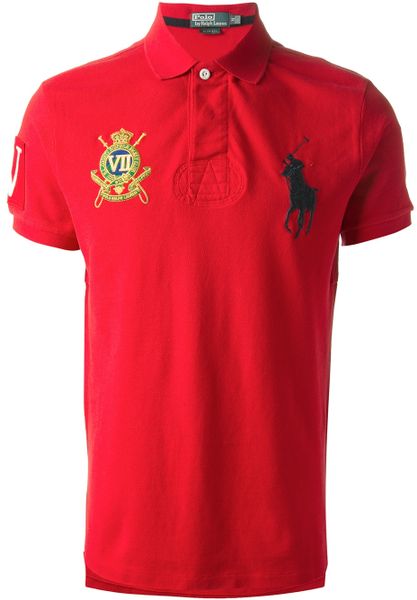 Polo Ralph Lauren Logo Polo Shirt in Red for Men | Lyst