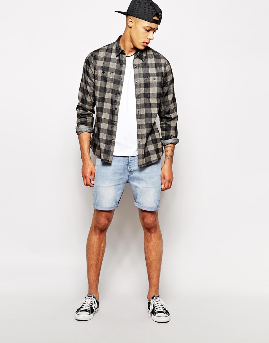 Asos Skinny Denim Shorts in Short Length in Blue for Men | Lyst