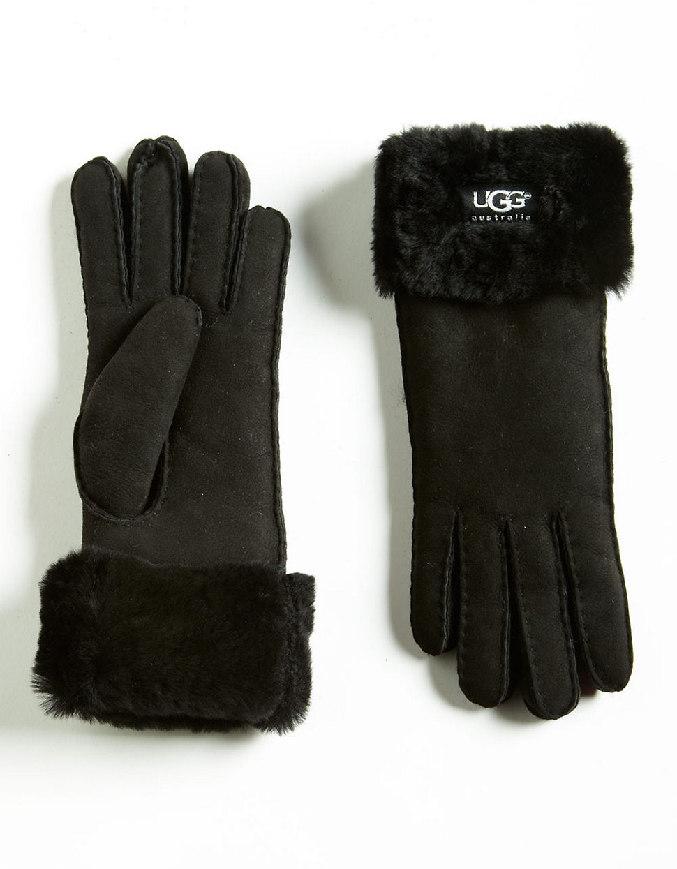 UGG Australia Turn Cuff Gloves in Black Lyst