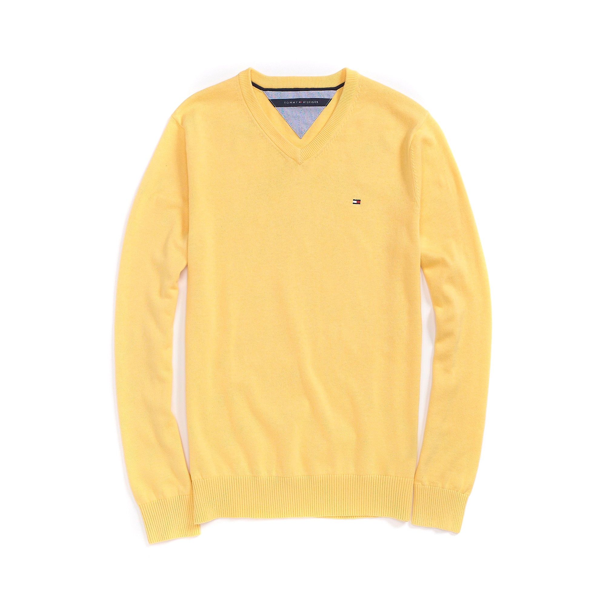 Tommy hilfiger Classic V-neck Sweater in Yellow for Men (LEMON DROP) | Lyst