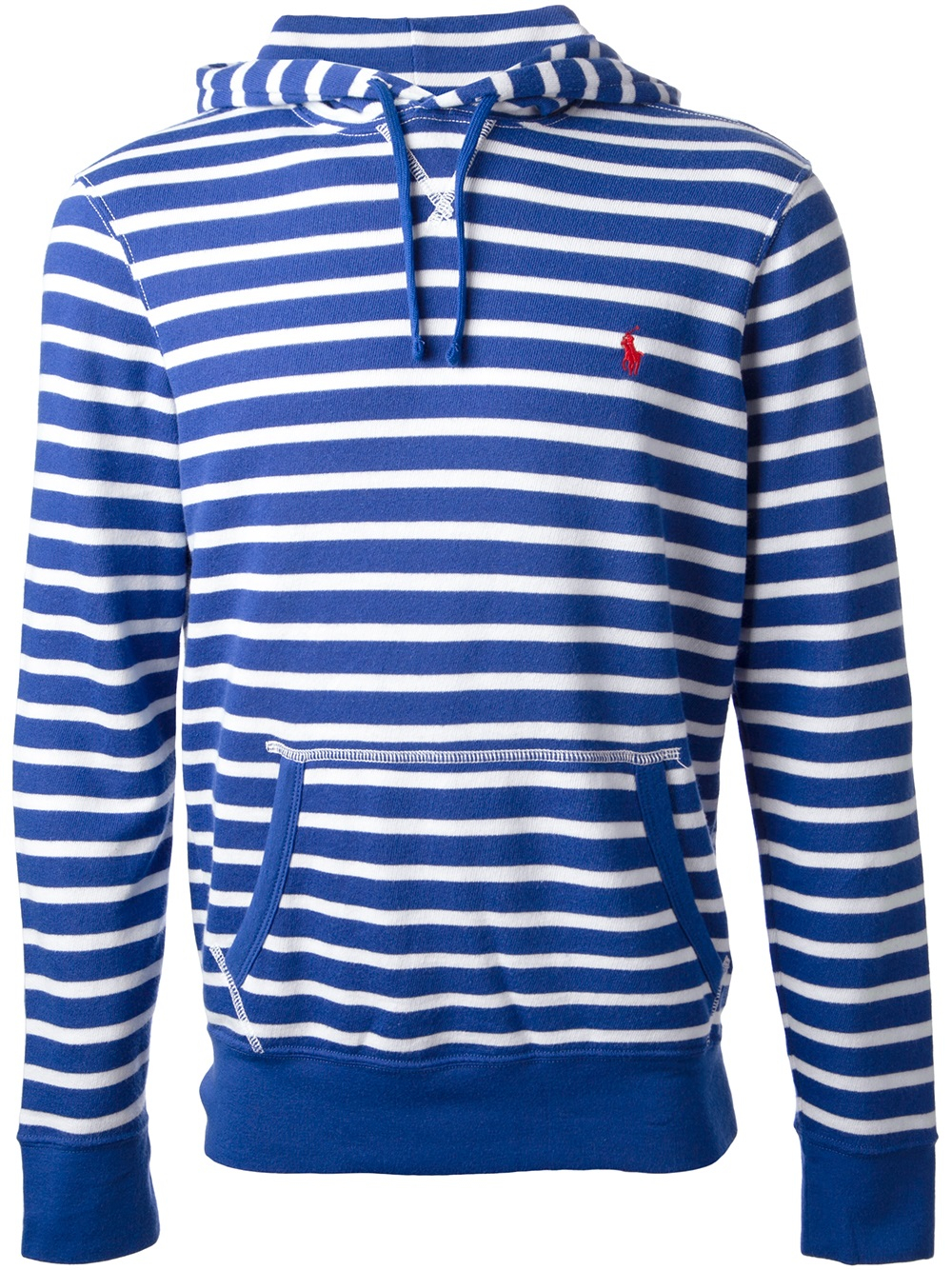 blue striped hoodie