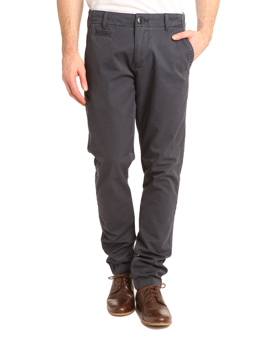 Knowledge cotton apparel Twisted Twill Navy Blue Chinos in Blue for Men ...