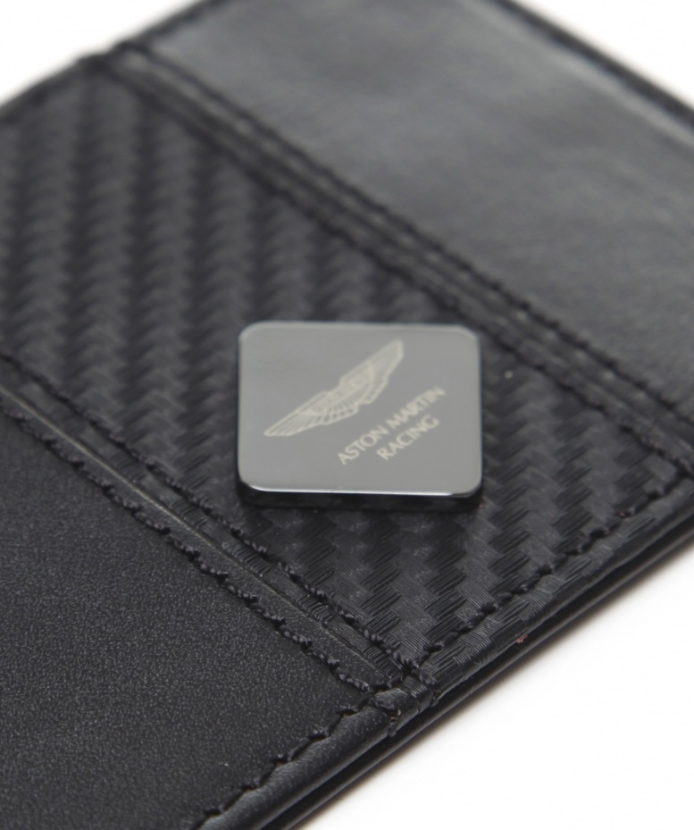 Hackett Aston Martin Racing Card Holder Wallet In Black