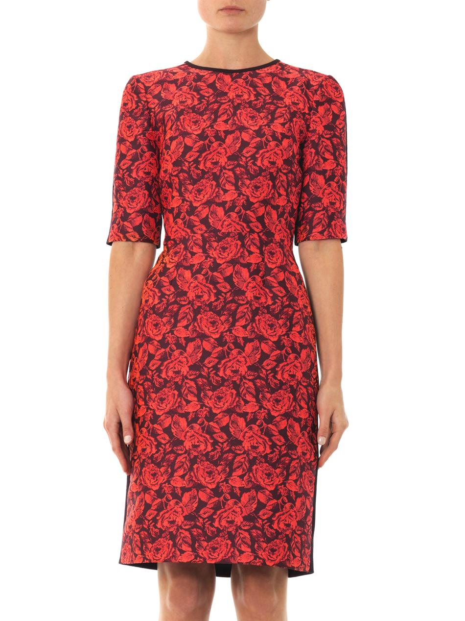 rose jacquard dress