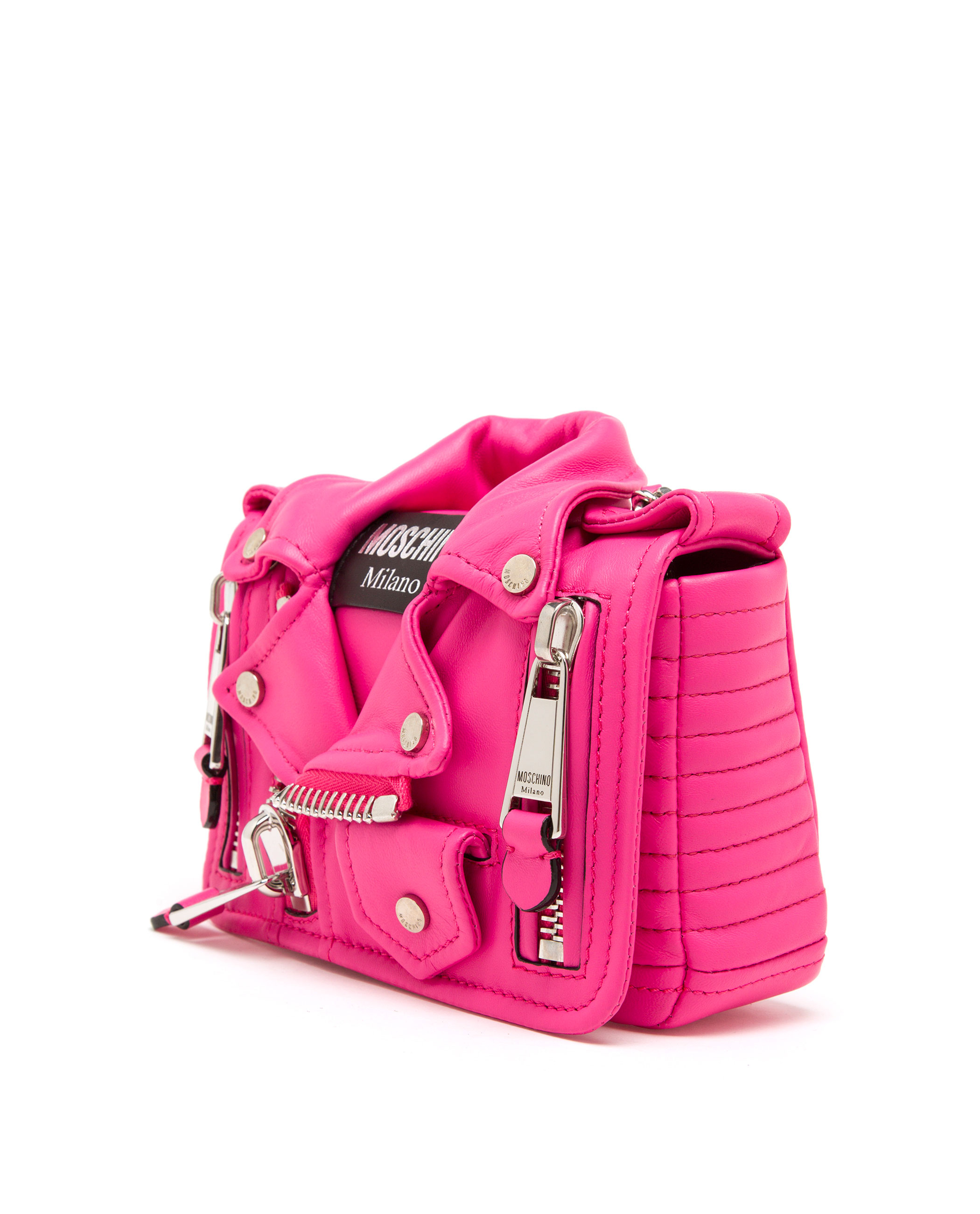 Moschino Biker Jacket Leather Shoulder Bag in Fuchsia (Purple) Lyst