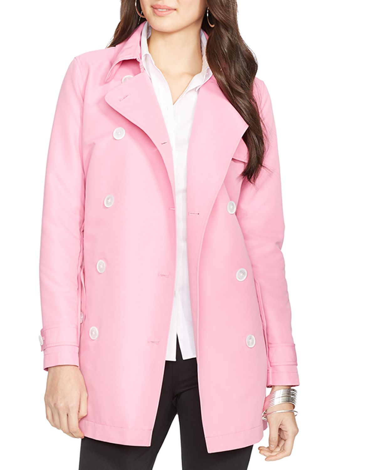 ralph lauren pink trench coat