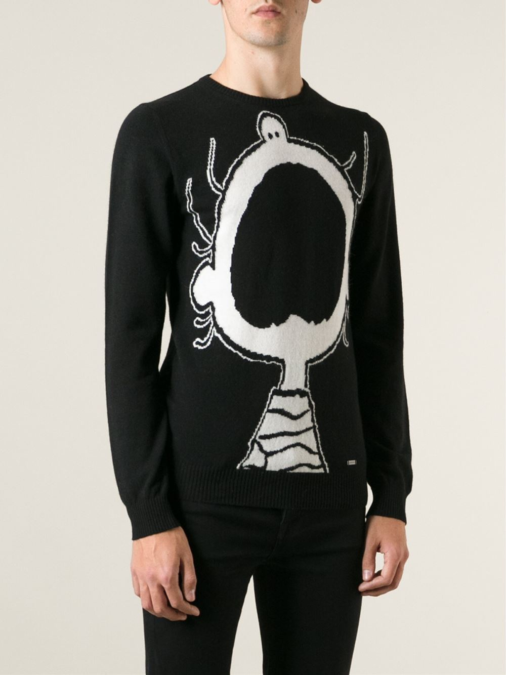 Iceberg Charlie Brown Sweater in Black for Men - Lyst