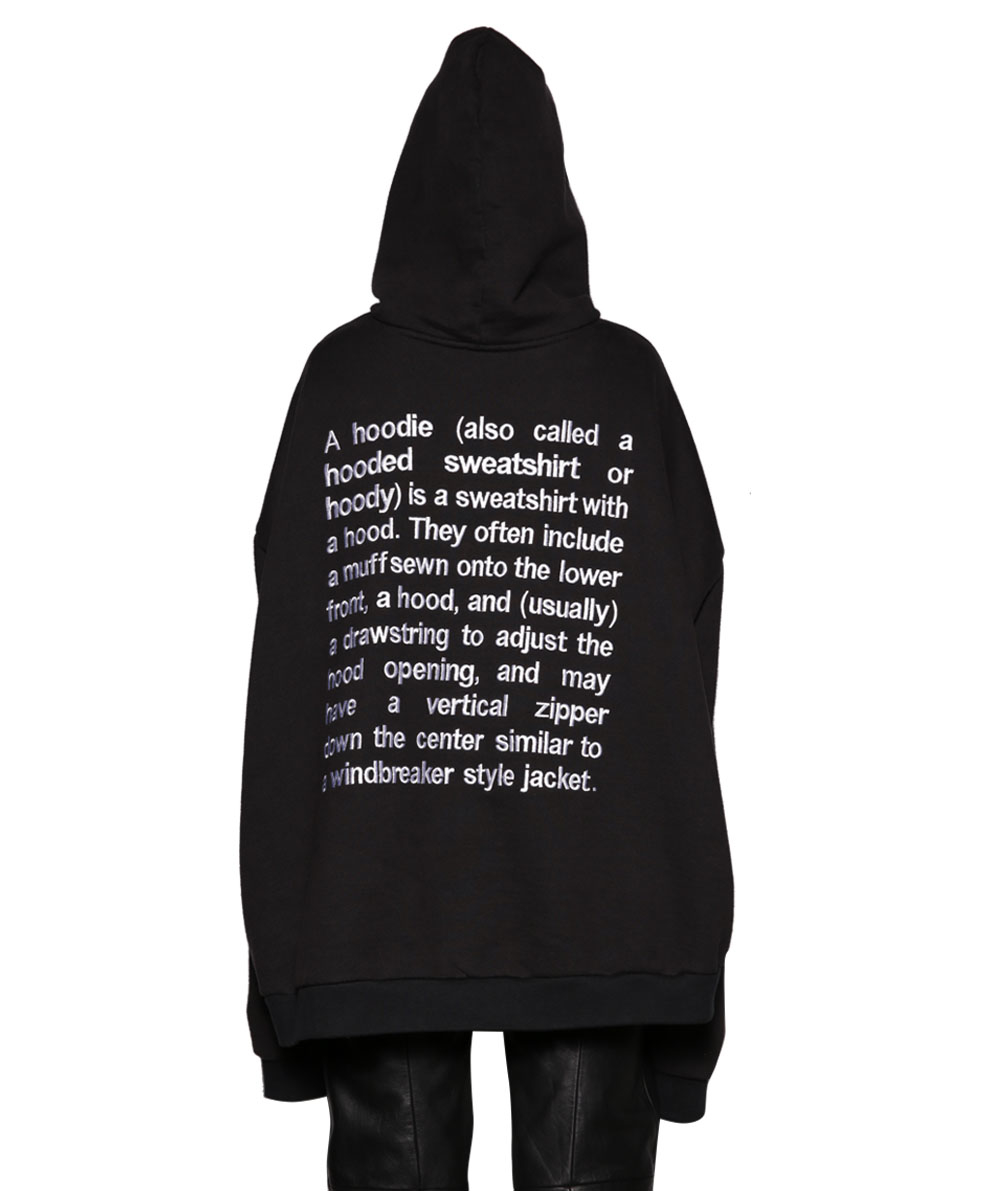 Vetements Black Hoodie Hooded Sweatshirt in Black | Lyst