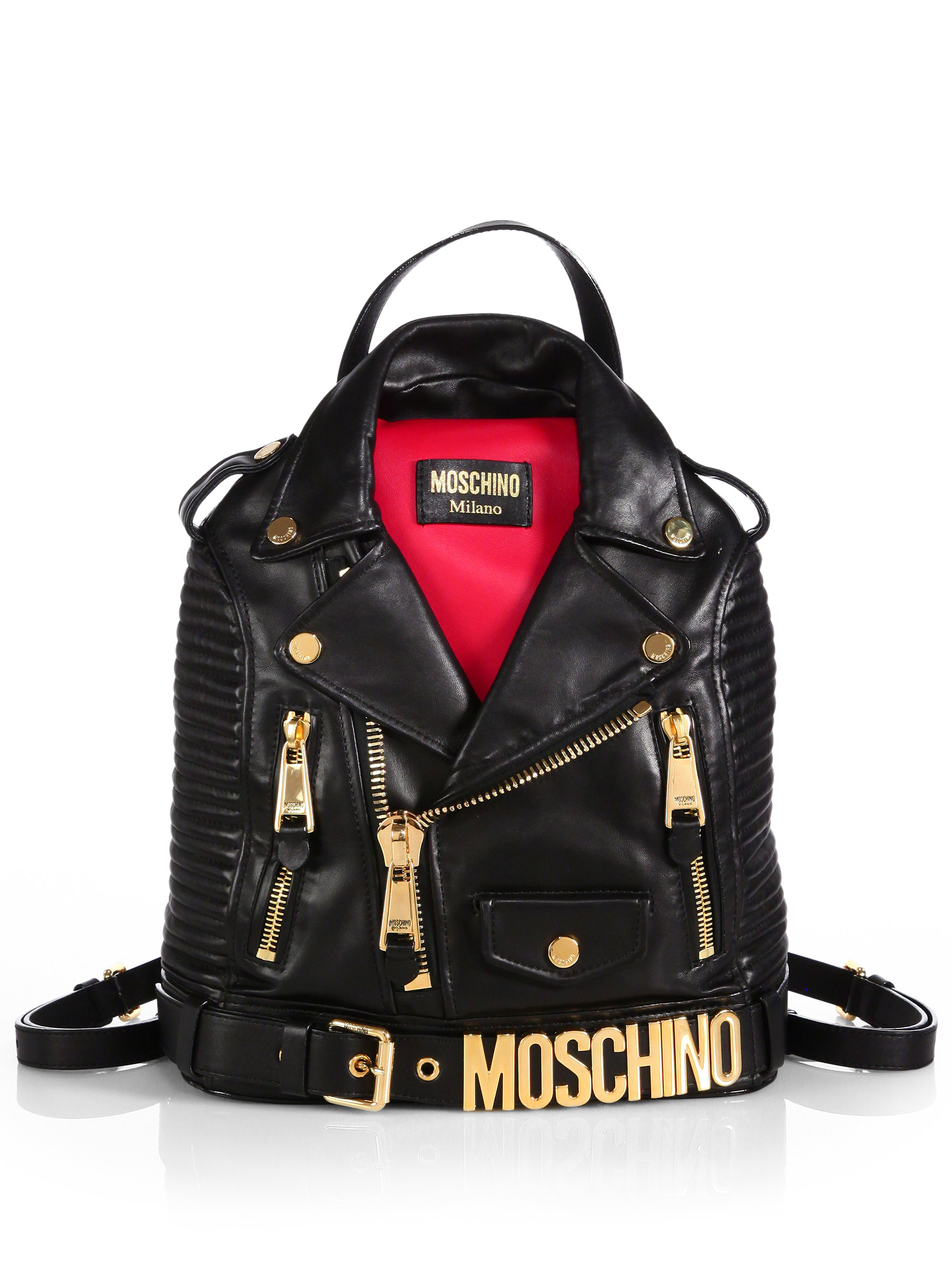 Moschino Leather Jacket Backpack in 