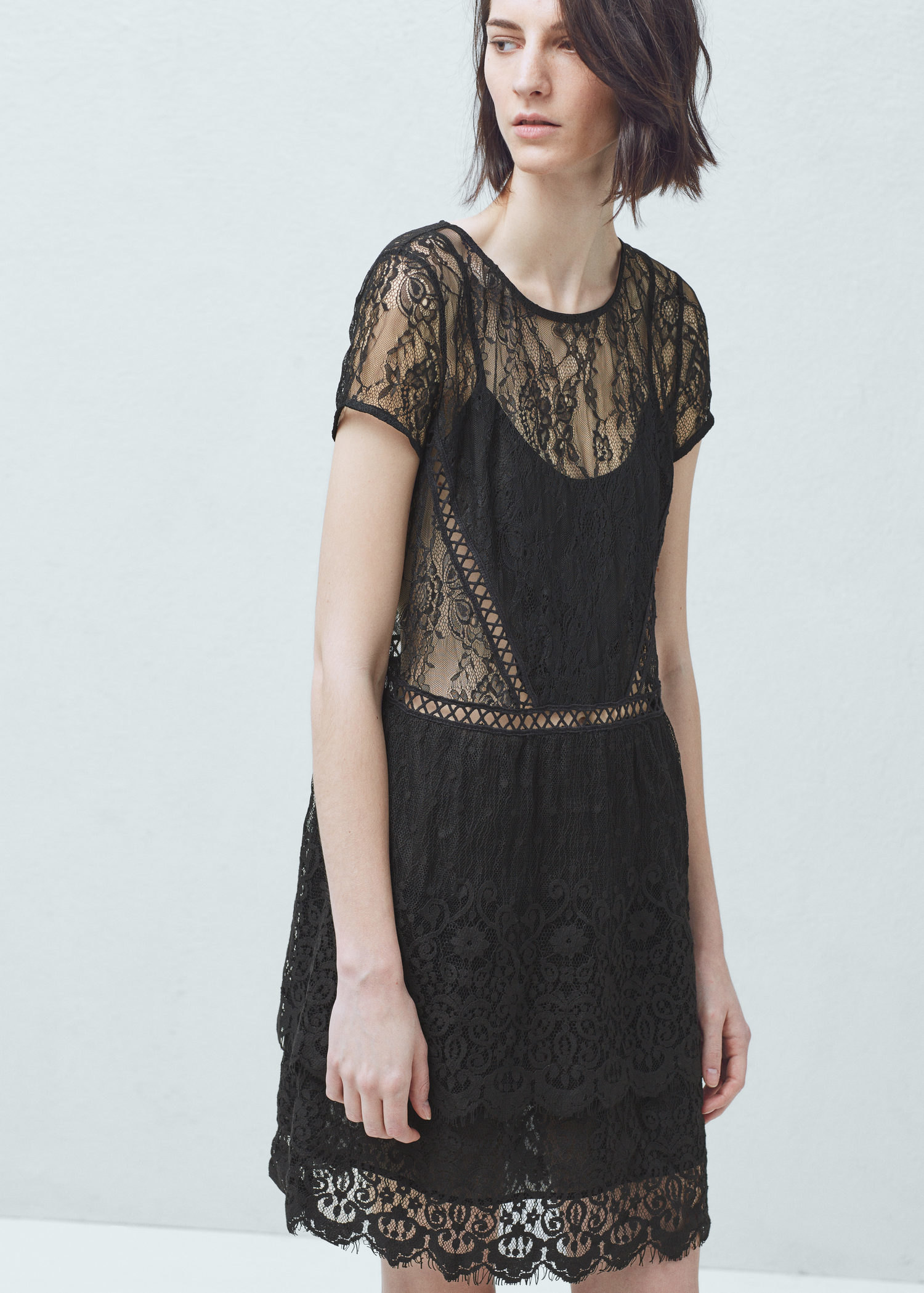 mango black lace dress