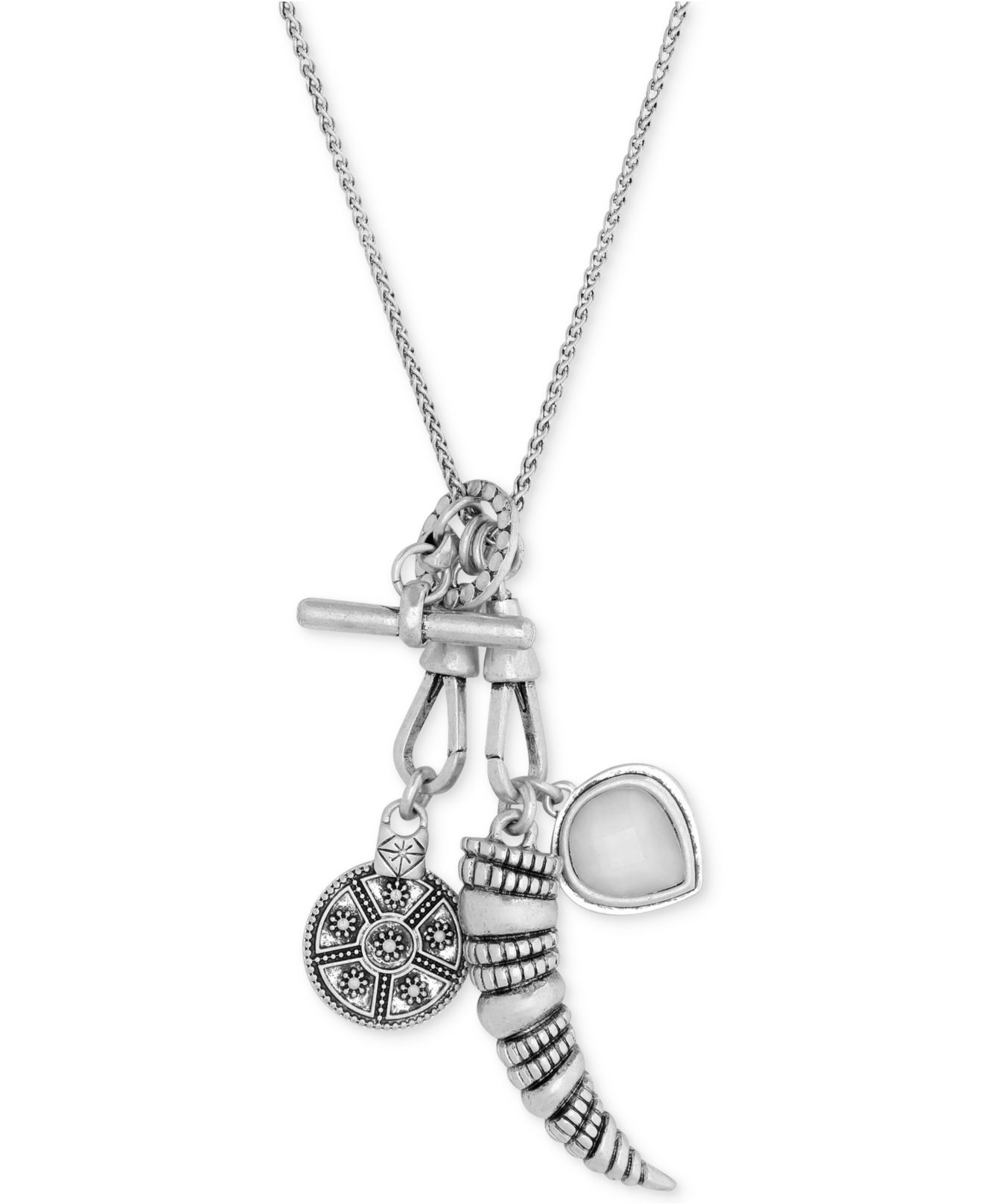 Lucky Brand Silver Tone Multi Charm Pendant Necklace In Metallic Lyst Gallery