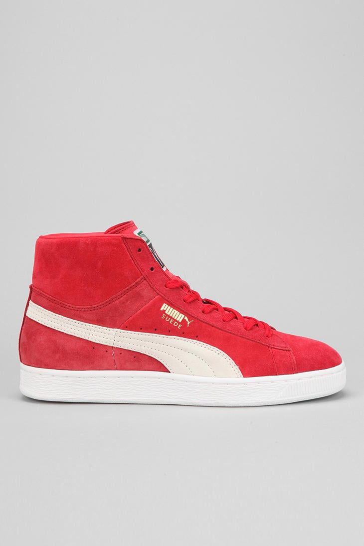 PUMA Suede Midtop Classic Sneaker in Red for Men | Lyst
