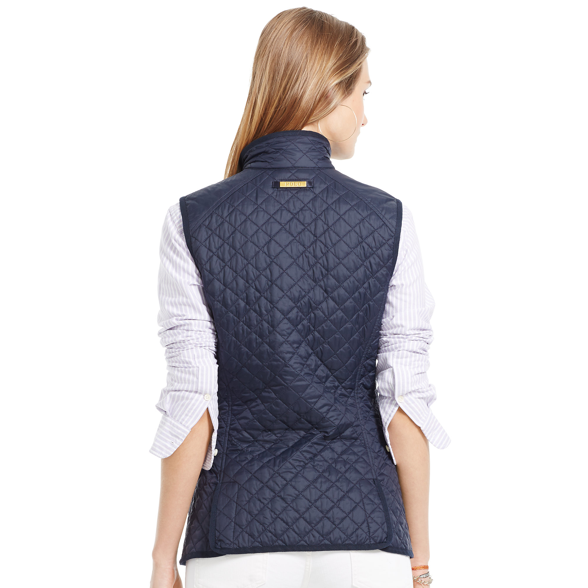 Polo Ralph Lauren Quilted Full-zip Vest in Blue | Lyst