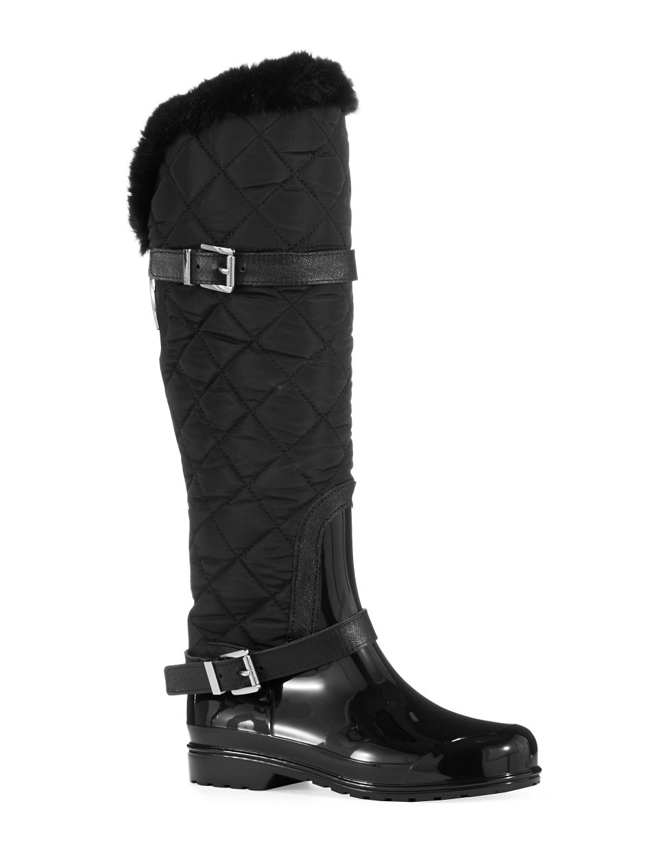 Lyst - Michael Michael Kors Fulton Quilted Rain Boots - Black in Black