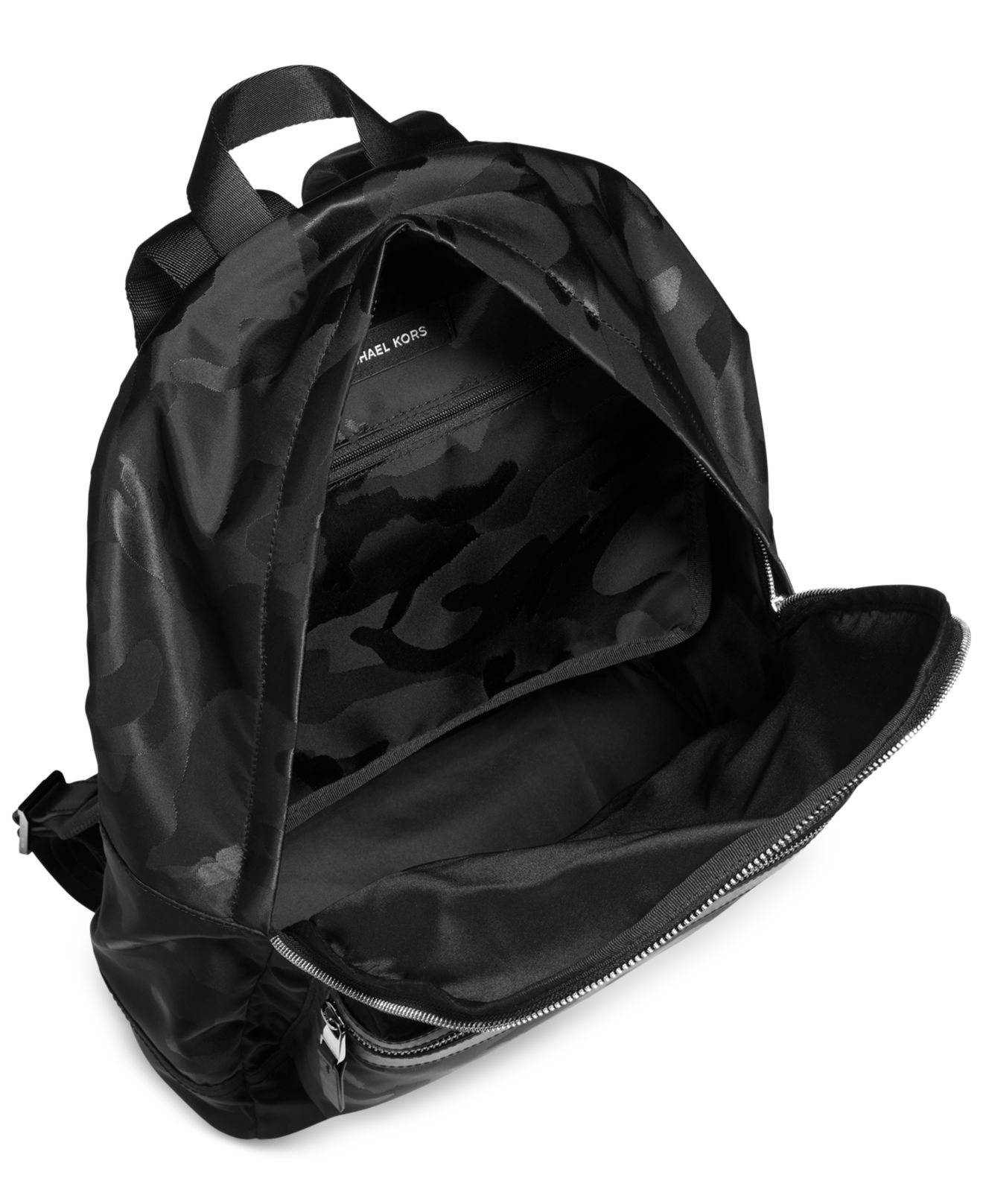 michael kors black camo backpack