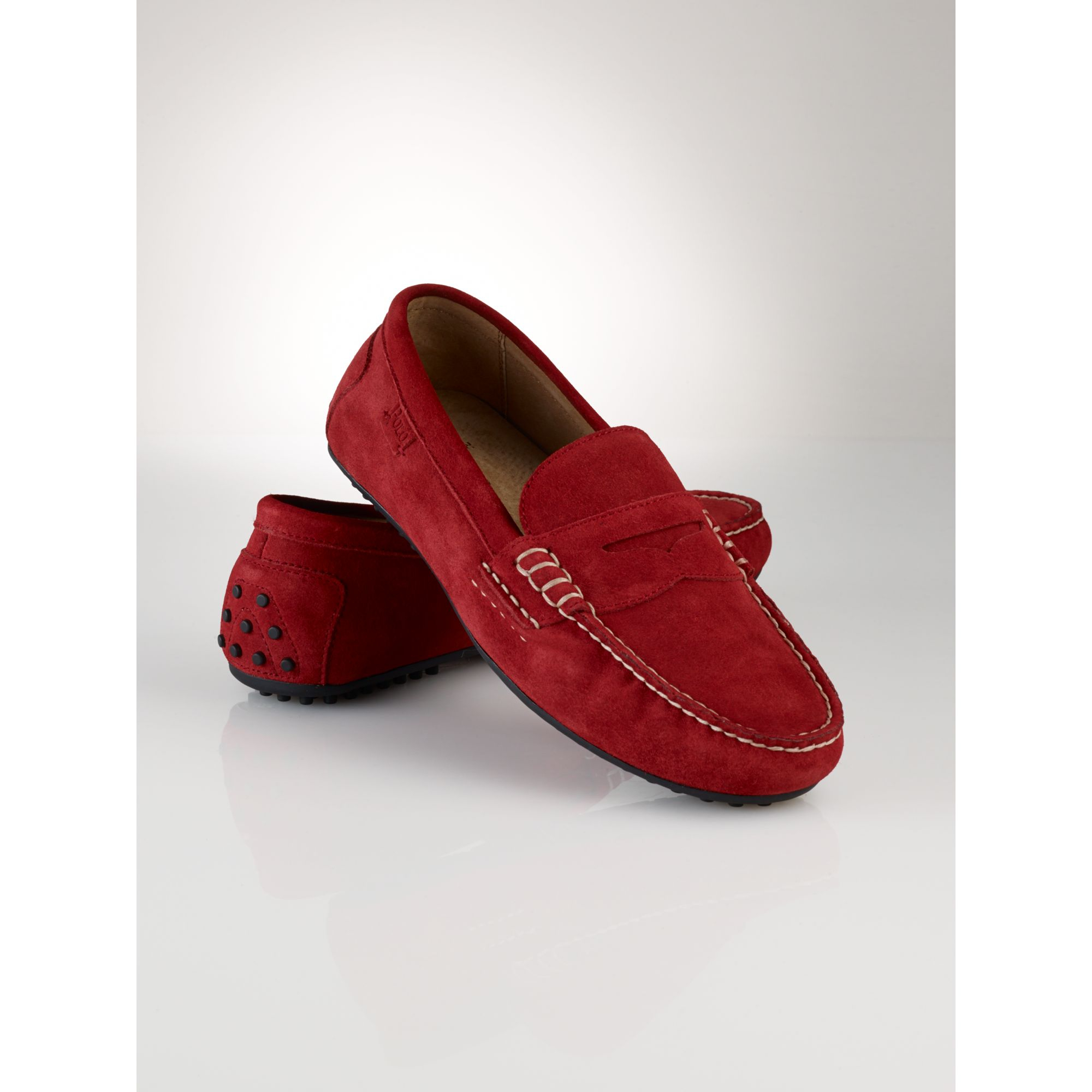 Polo Ralph Lauren Suede Wes Penny Loafer in Red for Men - Lyst
