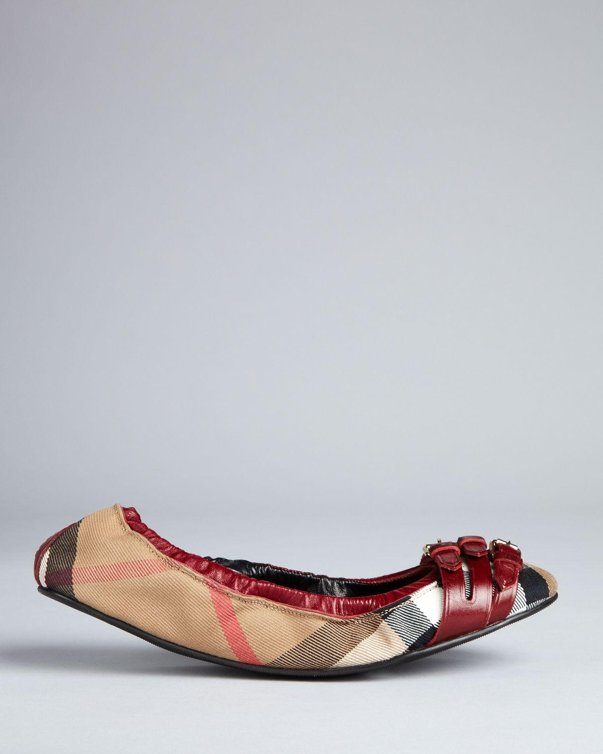 langs projector decaan Burberry Ballerina Flats Bridle Housecheck Falcony in Brown | Lyst