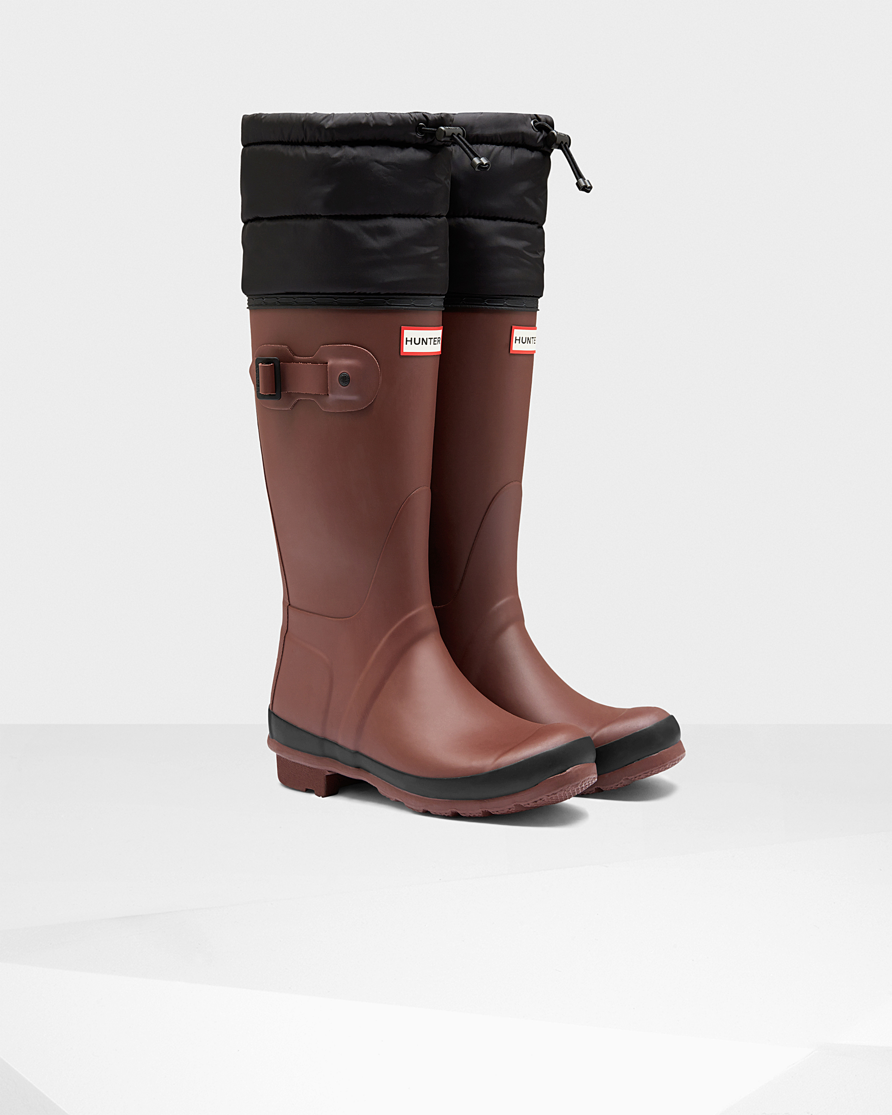 hunter black quilted rain boots